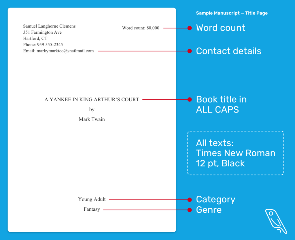 How To Format A Book Manuscript Template 