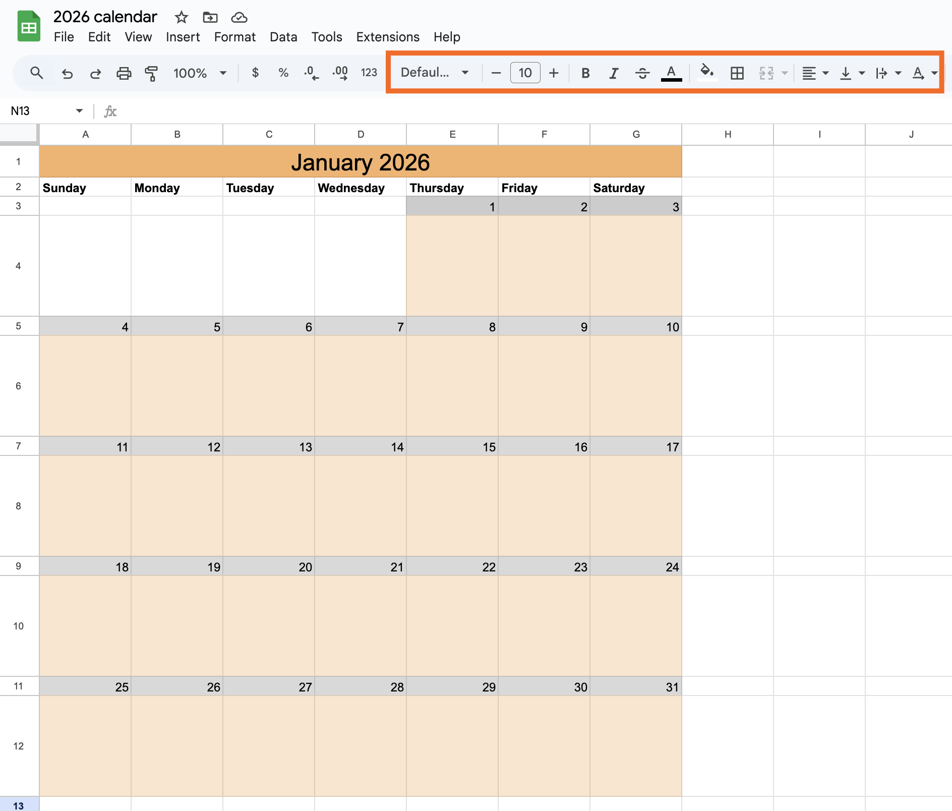 How To Make A Calendar In Google Sheets Template