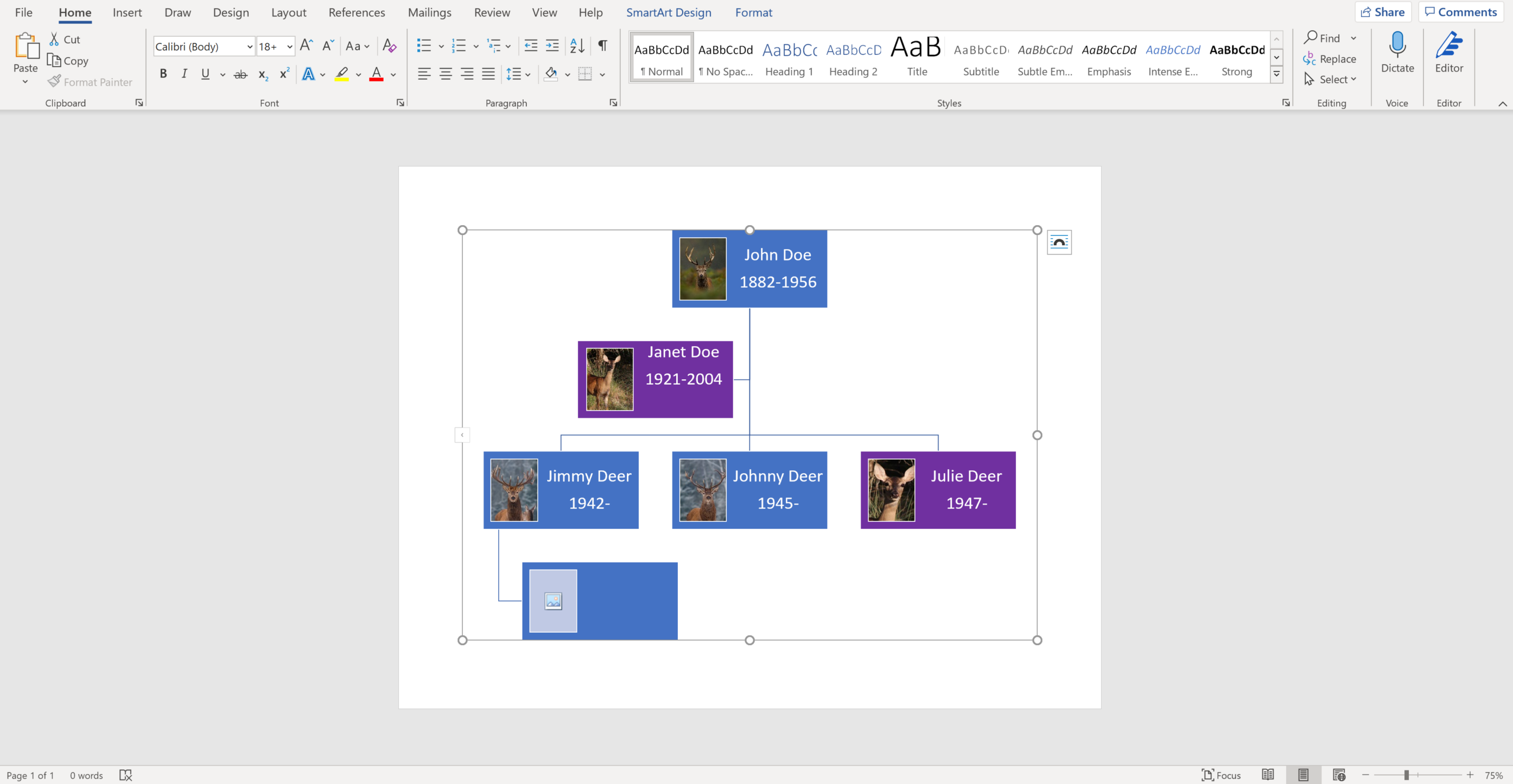 family tree format microsoft word