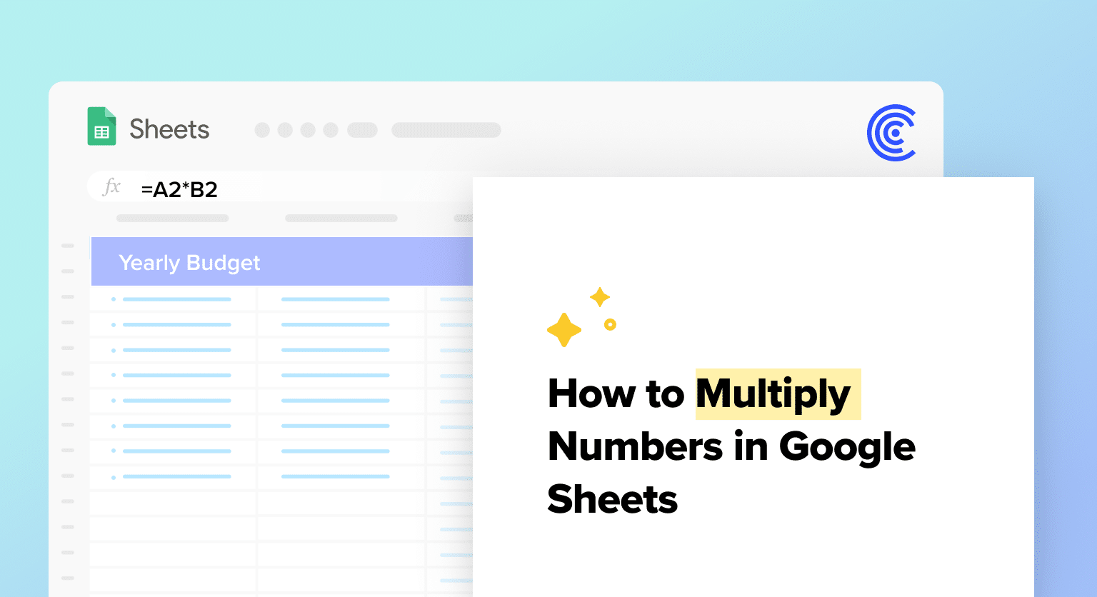 multiply in google sheets