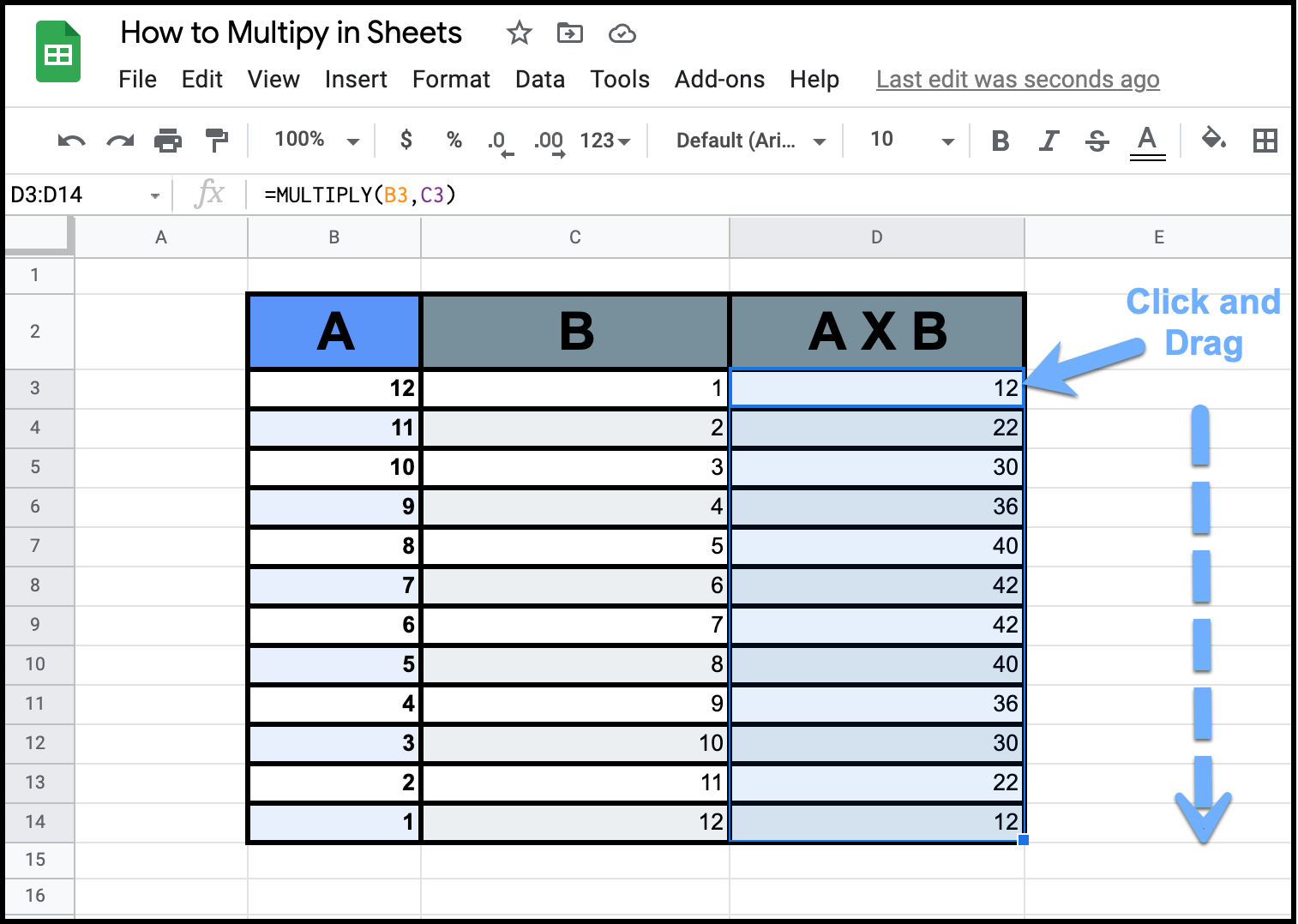How To Multiply In Google Sheets