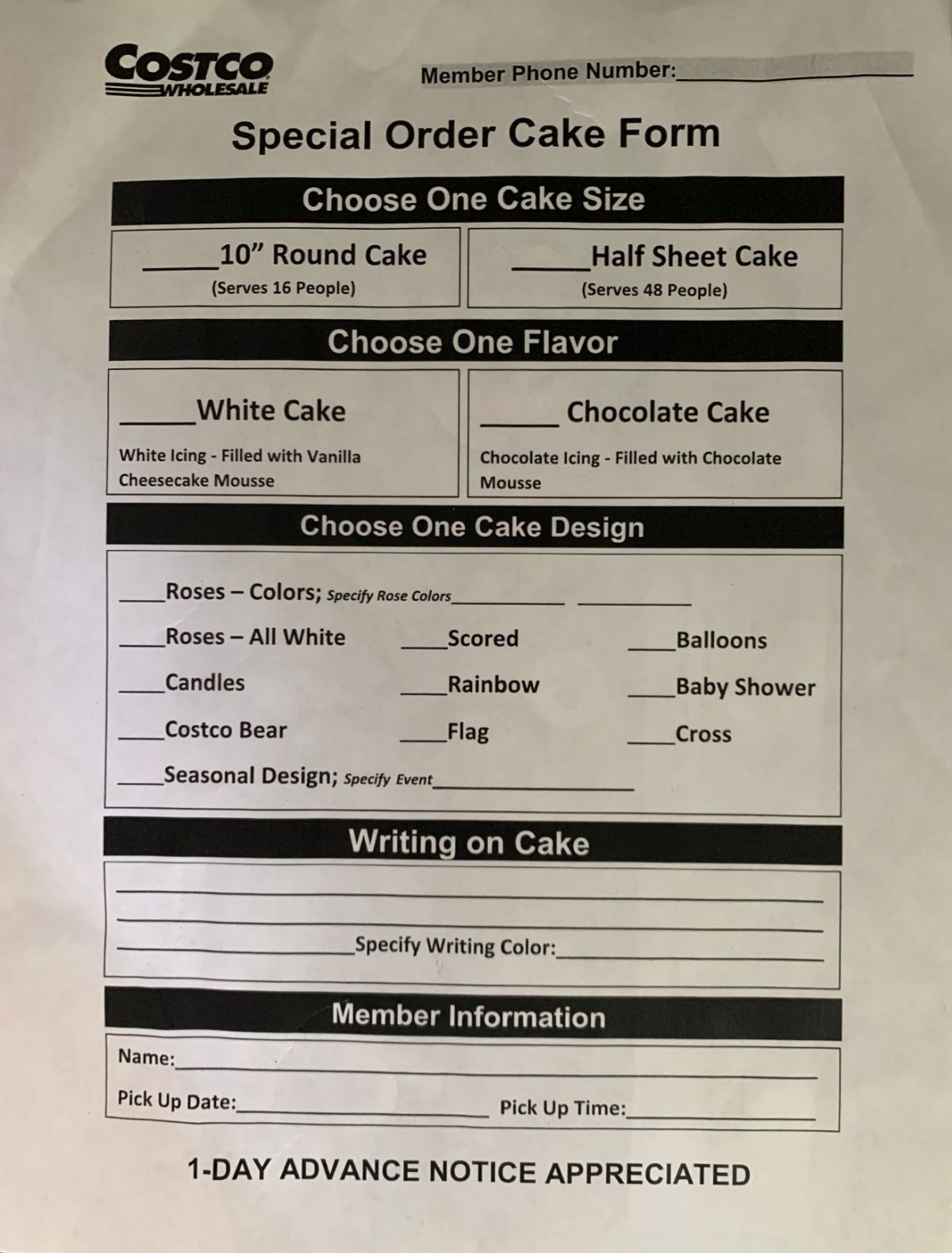How To Order A Cake From Costco