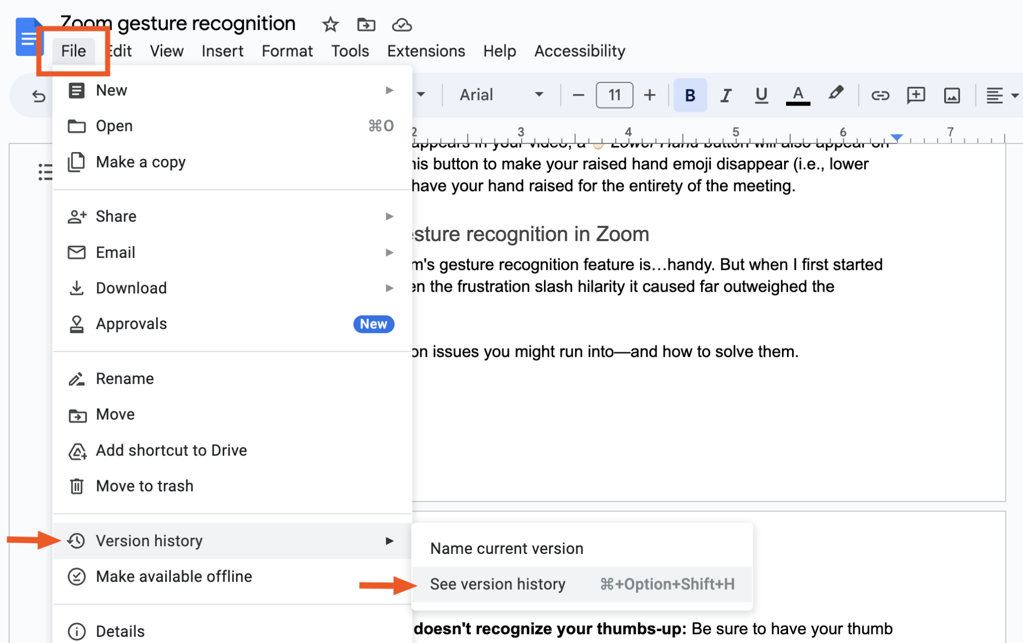 How To Use Google Docs Version History