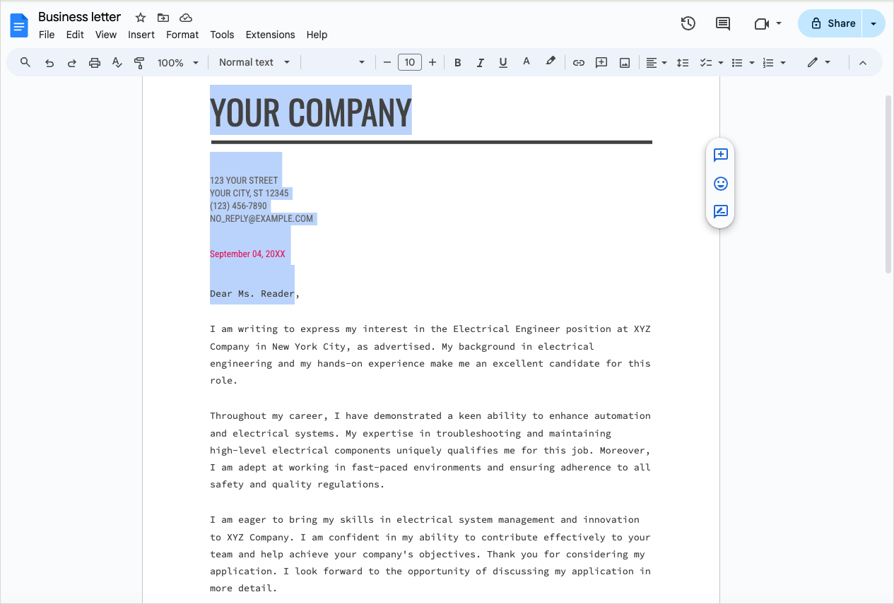 How To Write A Cover Letter On Google Docs Plus
