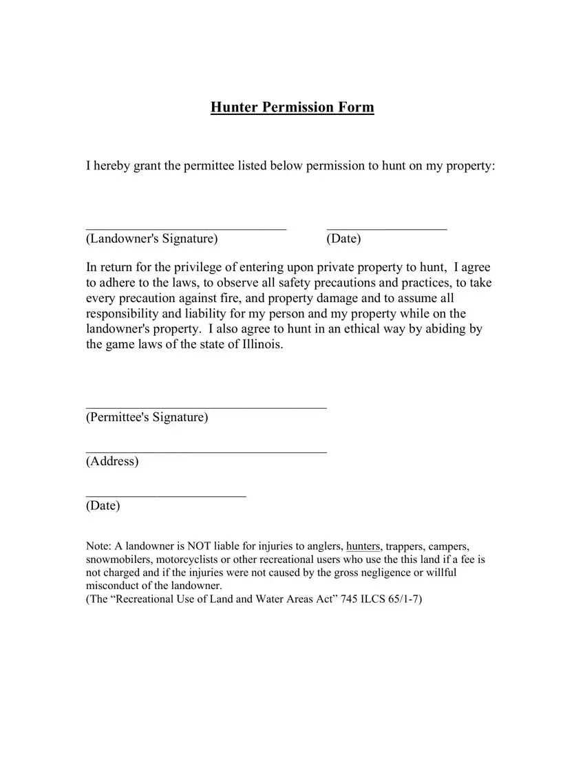 Hunting Permission Form Fill Out Printable PDF Forms