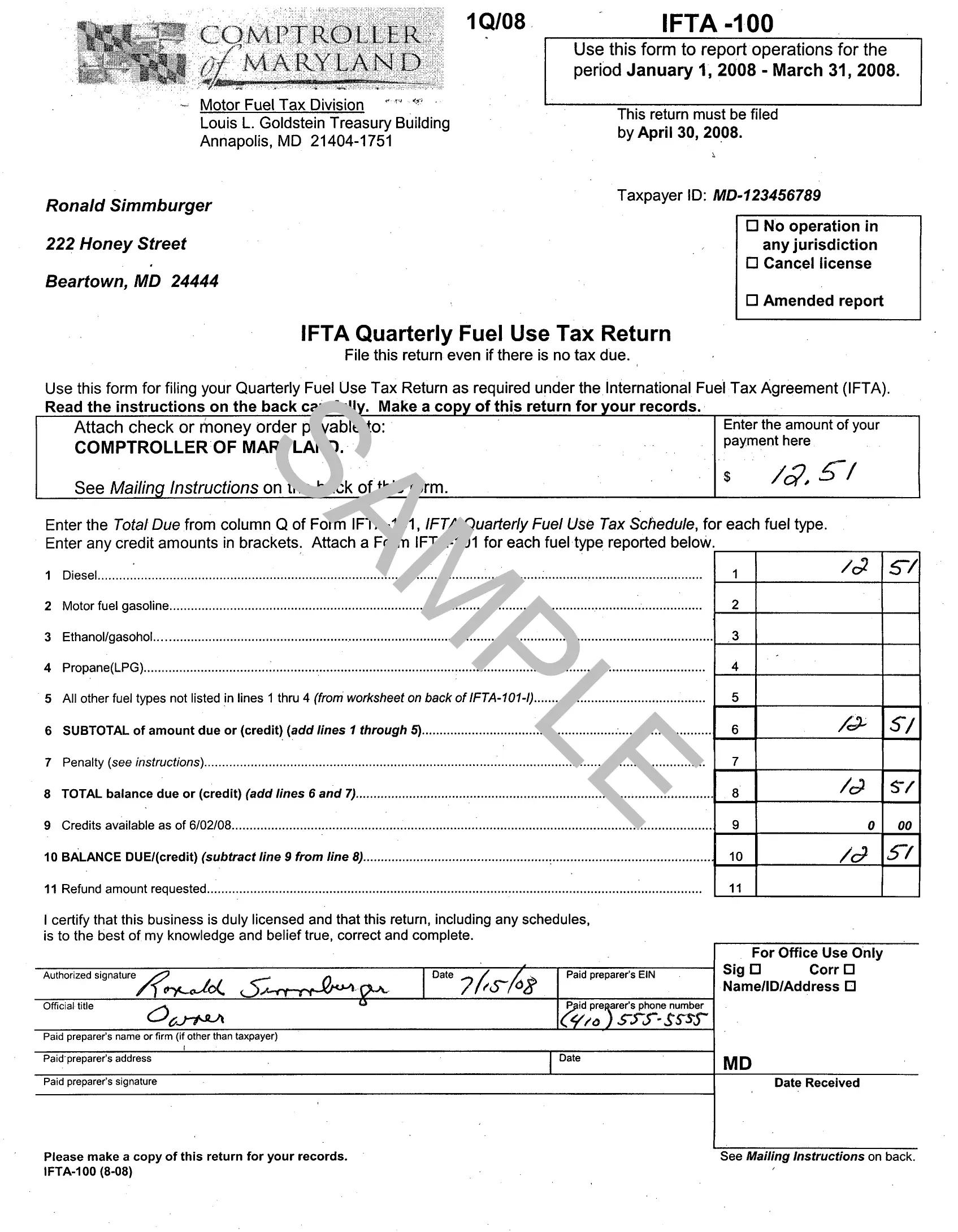 st 101 printable form