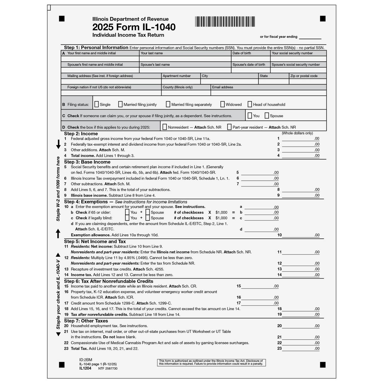 printable tax forms 1040