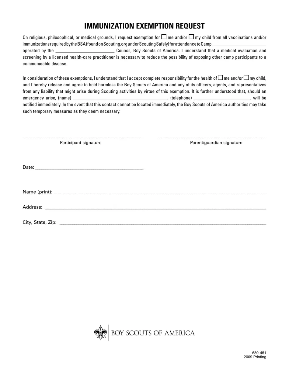 Immunization Form 680
