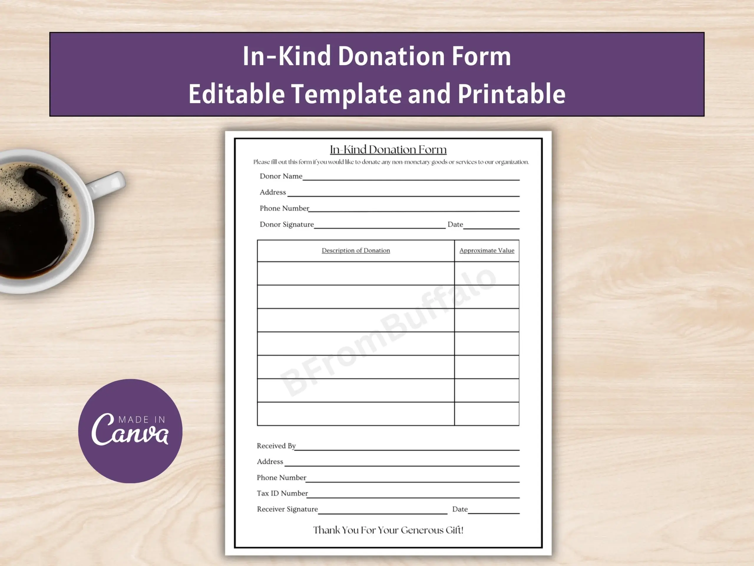 printable donation form