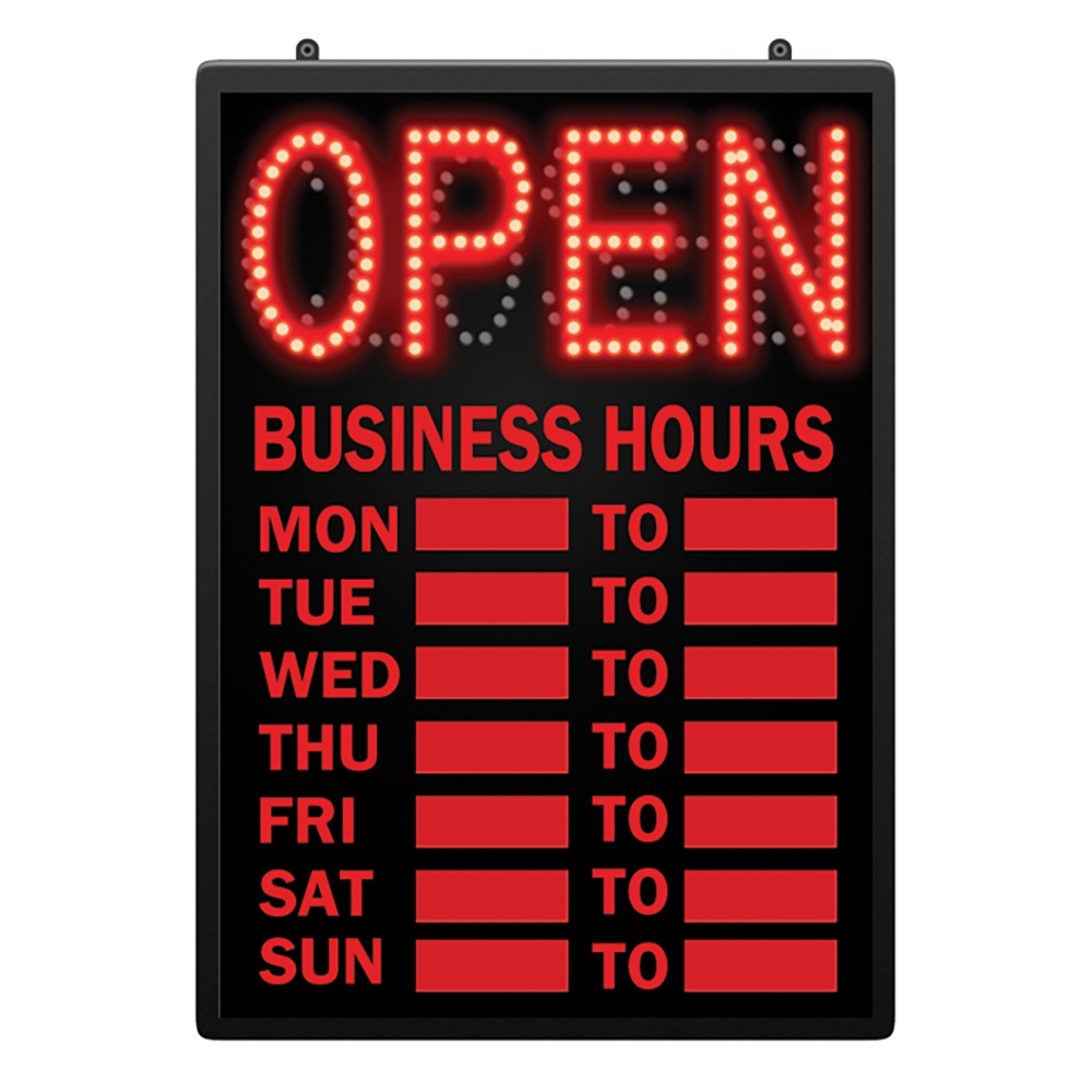 Indoor Signs LED Open Closed Sign With Business Hours