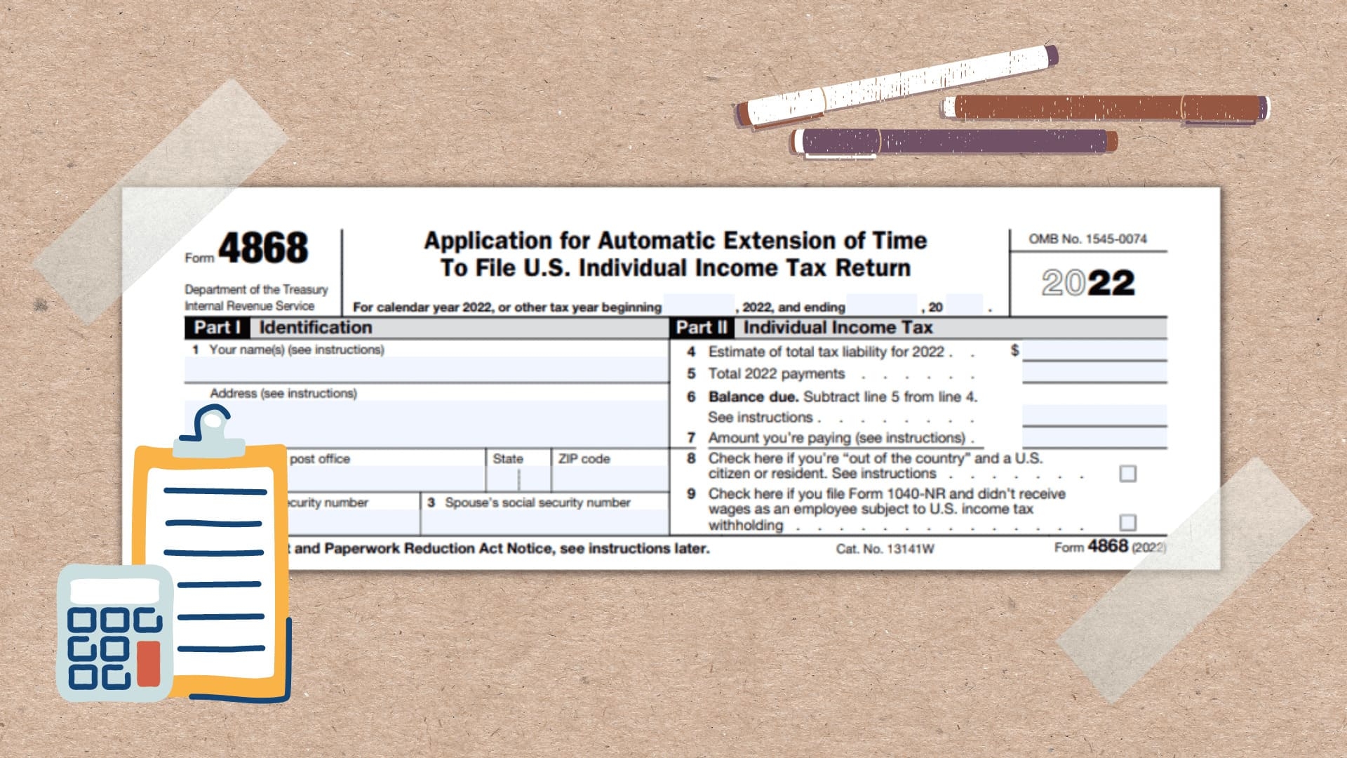 IRS Extension Form 4868 Get Printable 4868 Tax Form For 2022 Or Online PDF With Instructions
