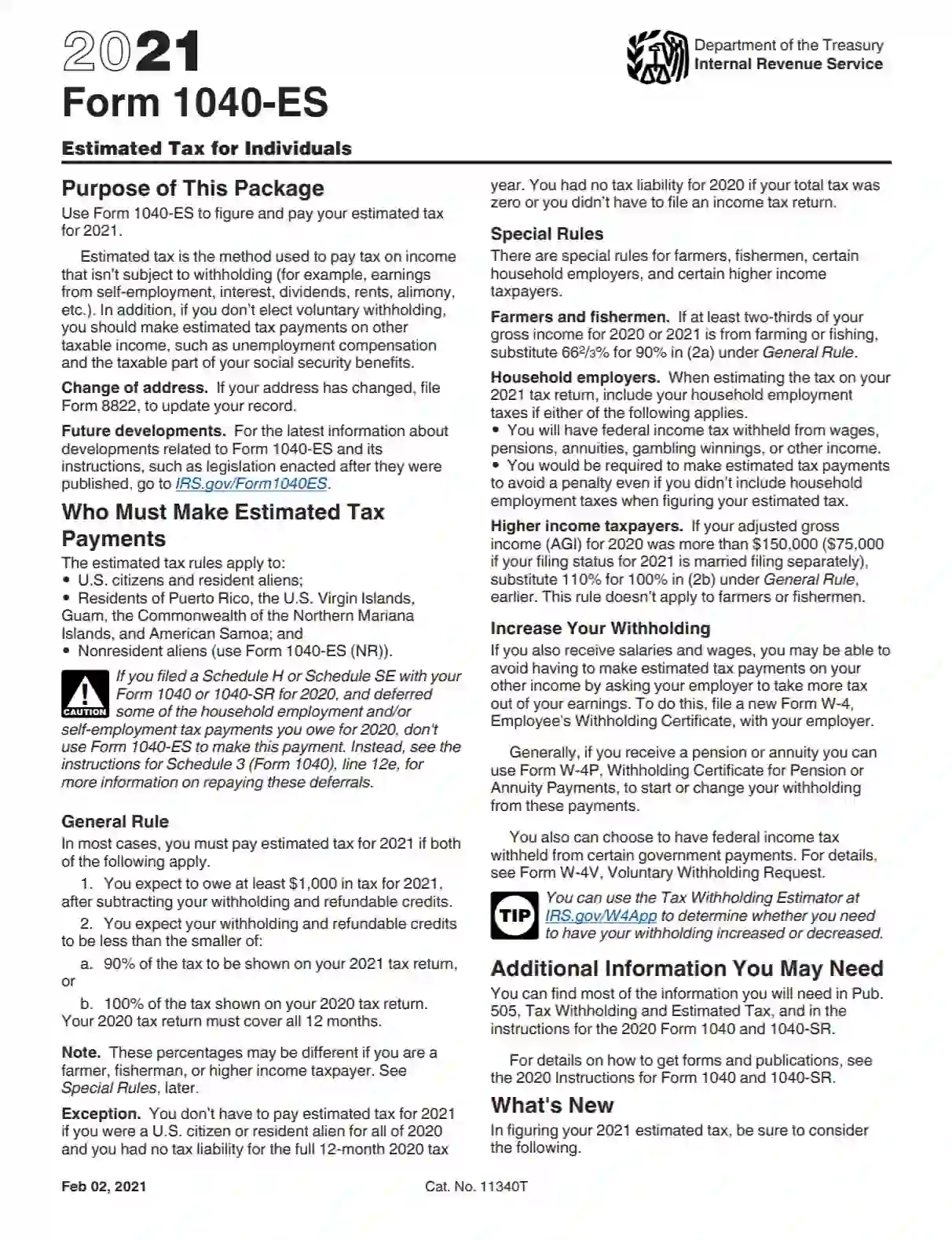 IRS Form 1040 ES Fill Out Printable PDF Forms Online