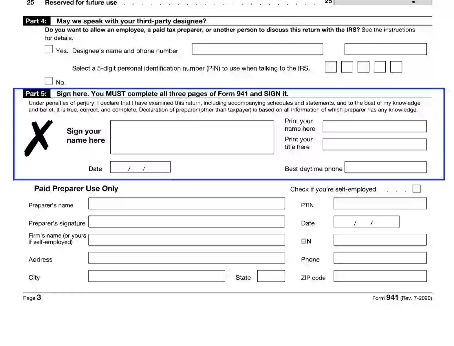 IRS Form 941 Fill Out Printable PDF Forms Online