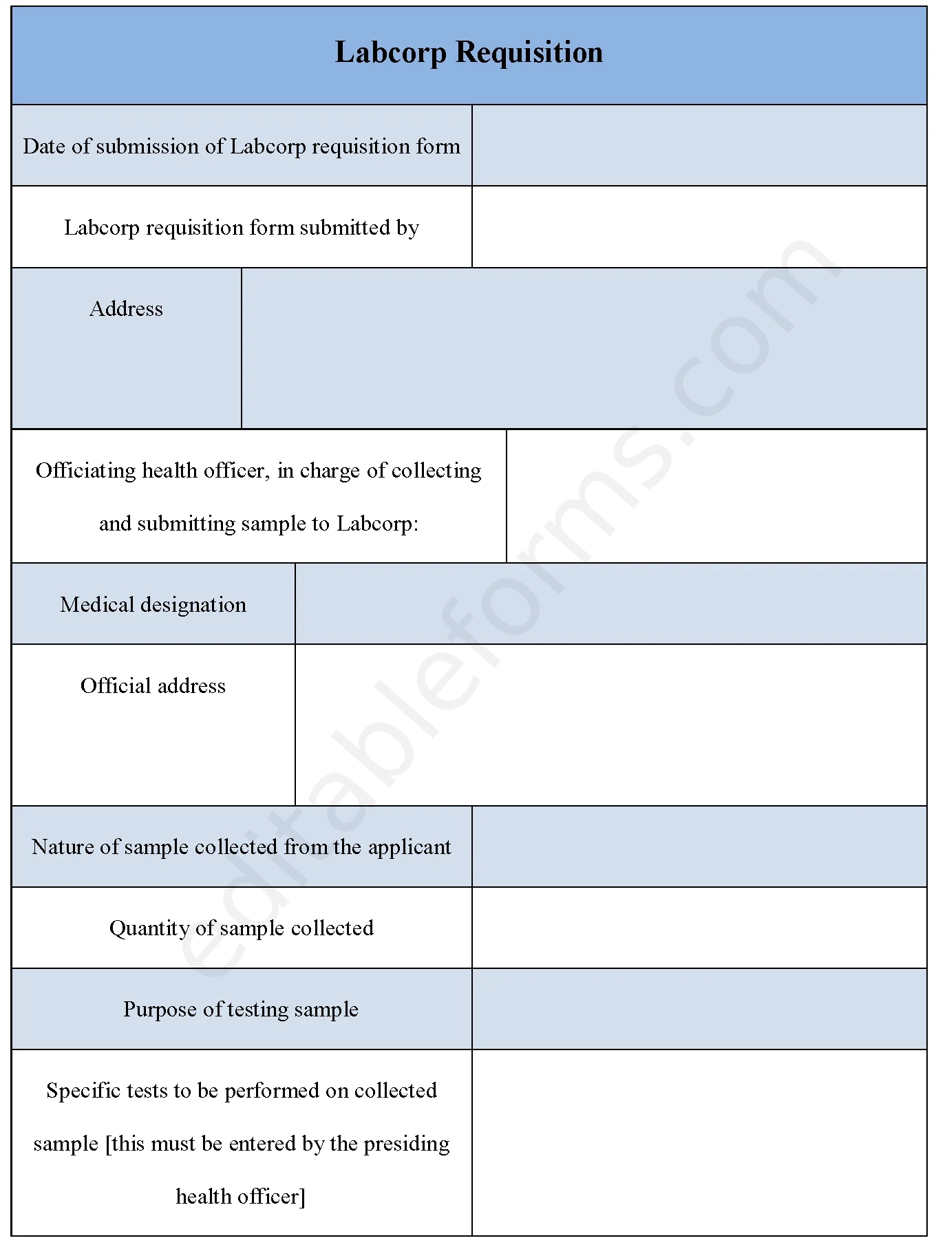Labcorp Requisition Form Editable PDF Forms
