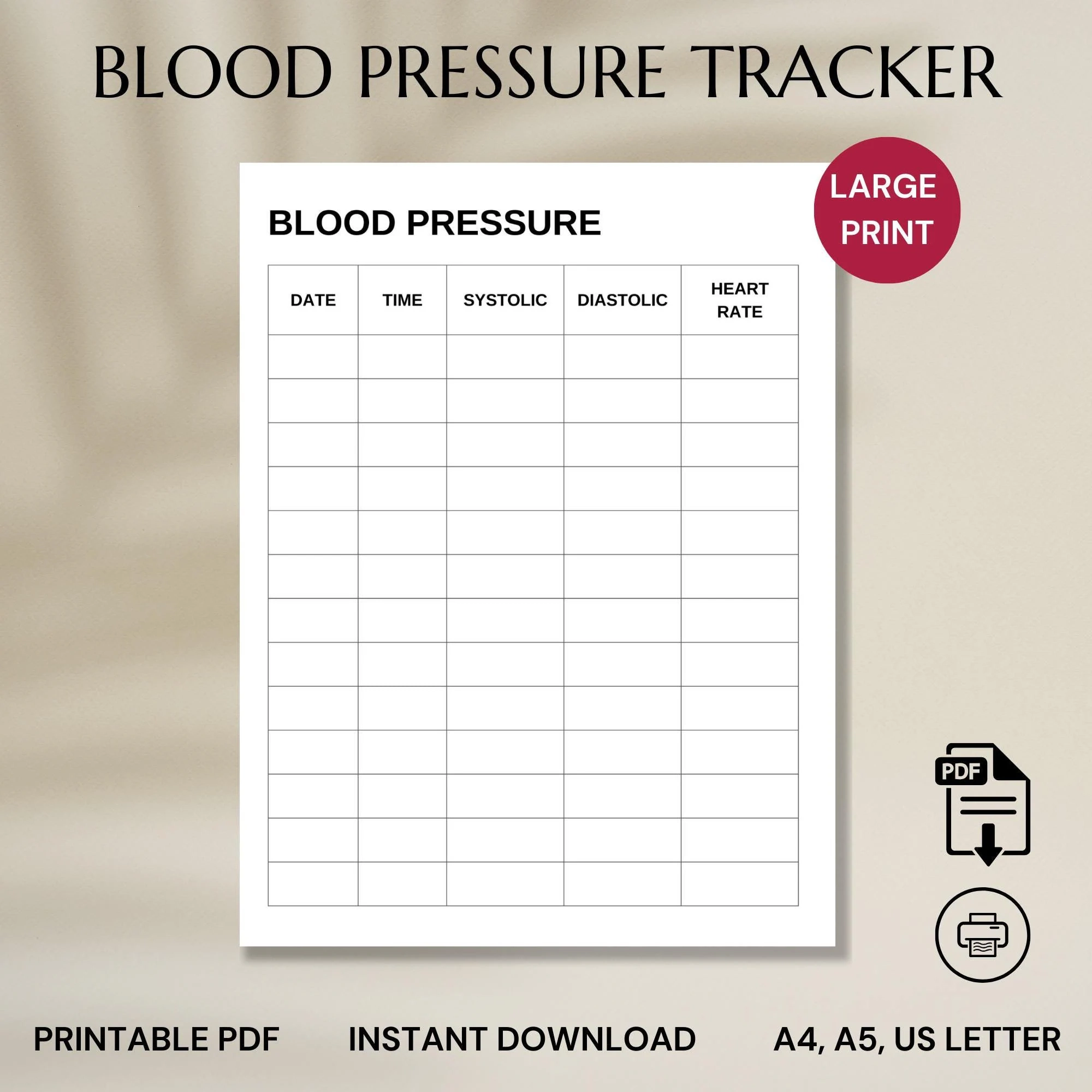print blood pressure log