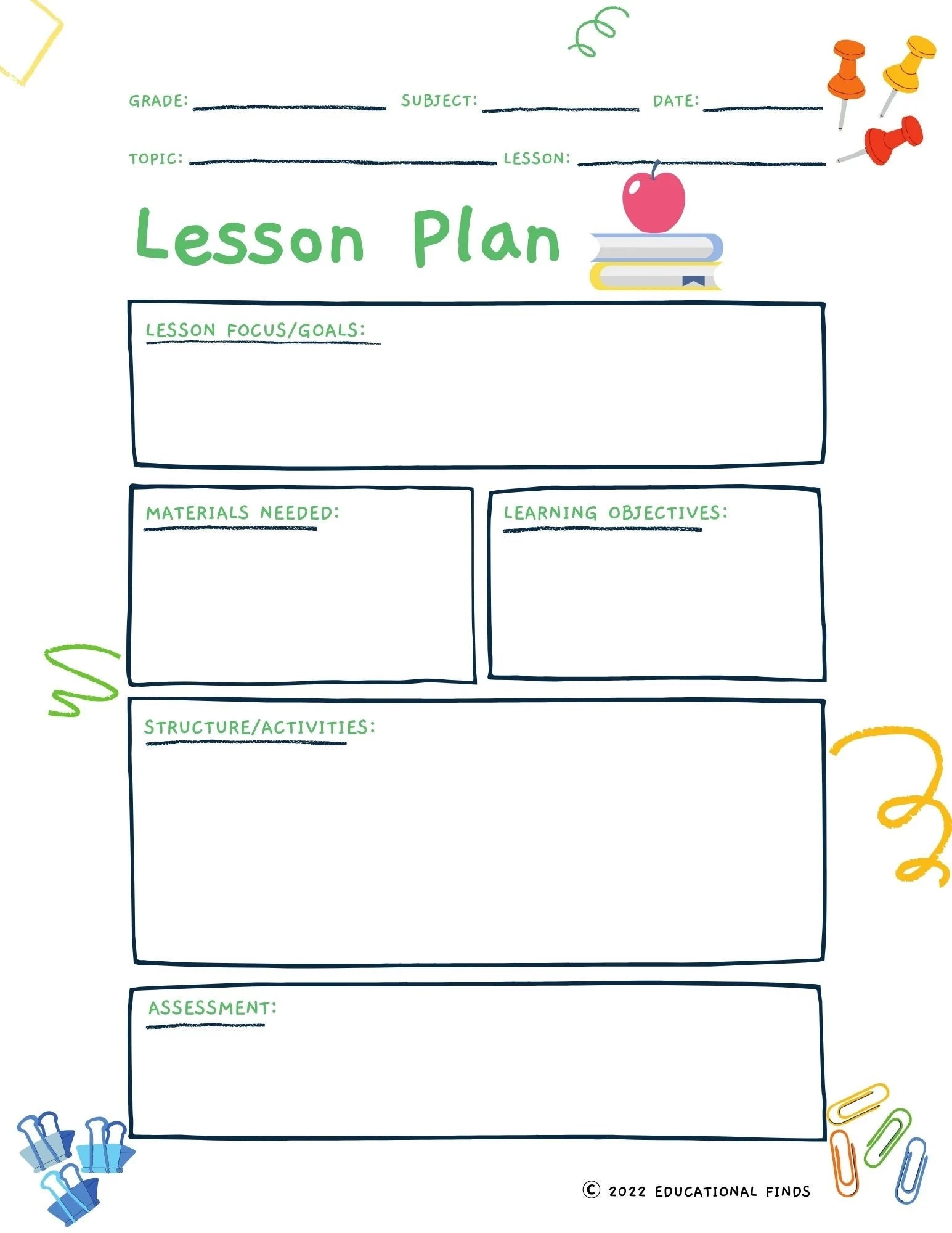 Lesson Plan Template Digital Printable Teacher Planner Page Classroom Planning Sheet Etsy Norway