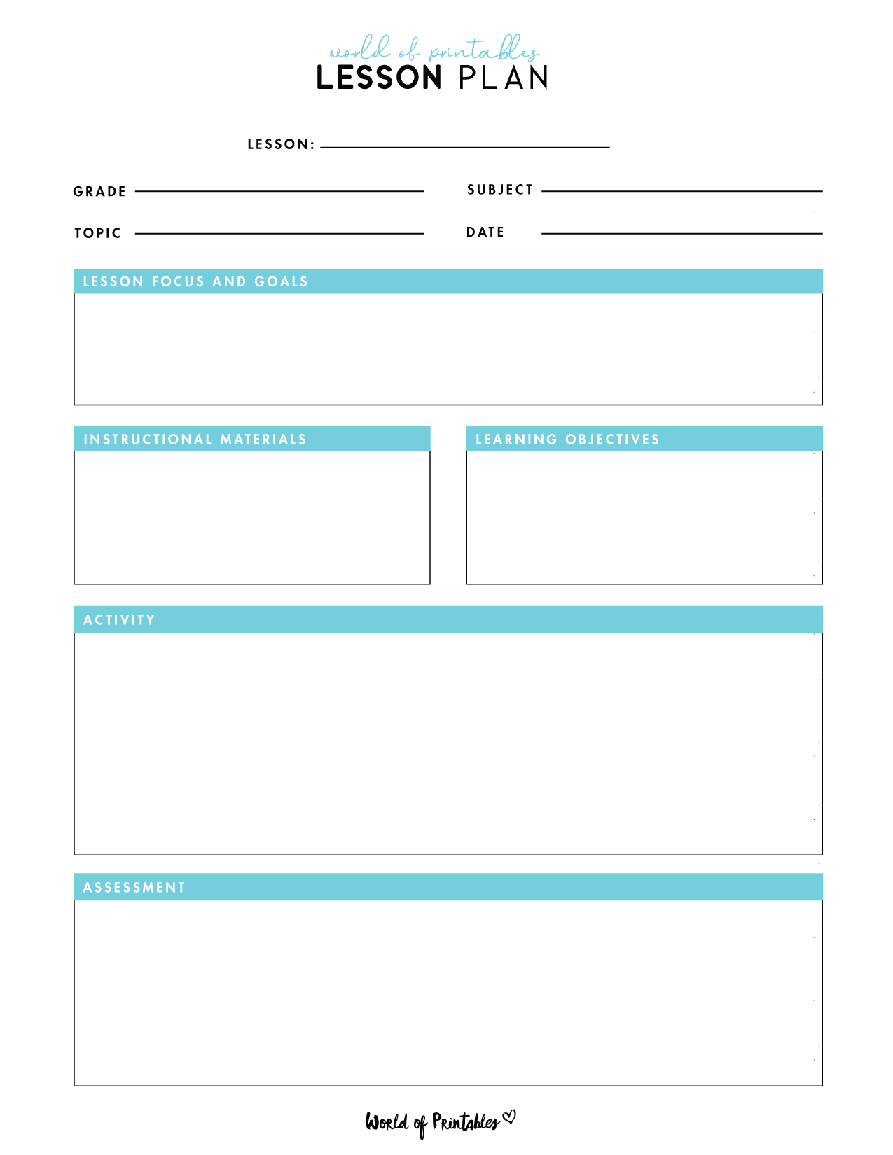 lesson plan templates free