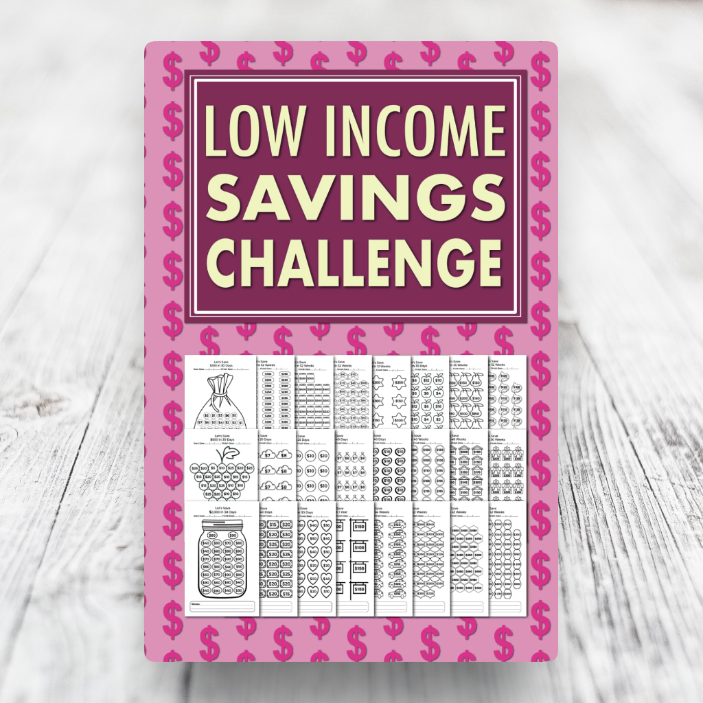 Low Income Savings Challenge Book Simple Money Savings Challenges Tracker For Women Easy Way To Save Money 100 150 200 250 300 400 500 1000 1500 3000 5000 10000 In United States Giftpack