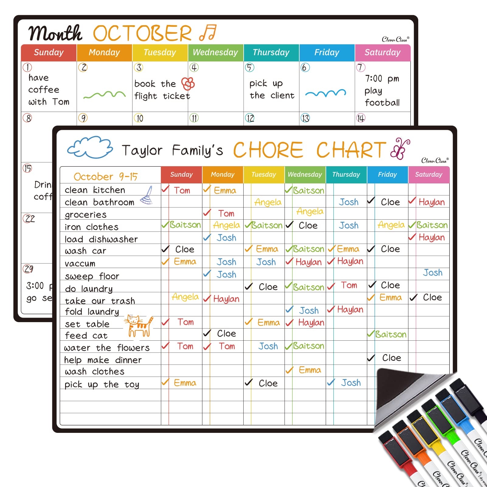 chore charts and calendars