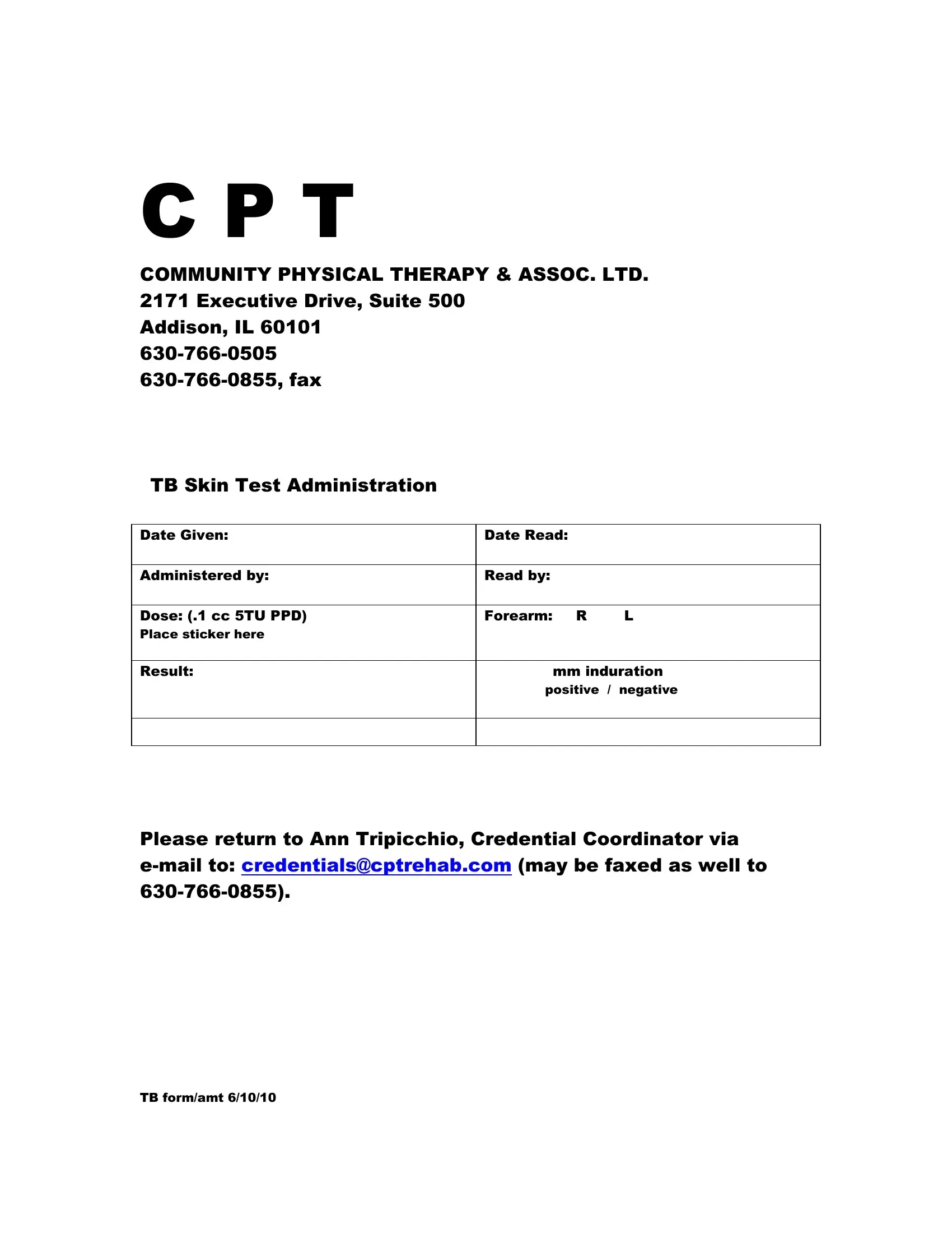 blank tb test form printable