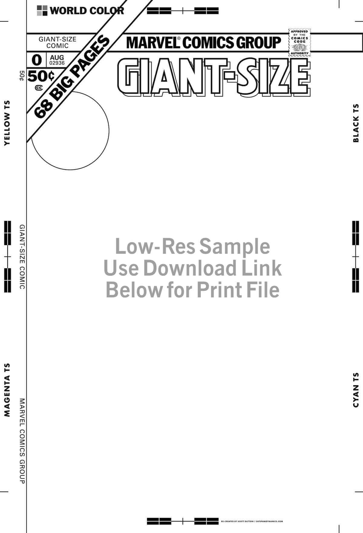 Marvel Comics Giant Size Cover Template Catspaw Dynamics Comics Books Pop Culture