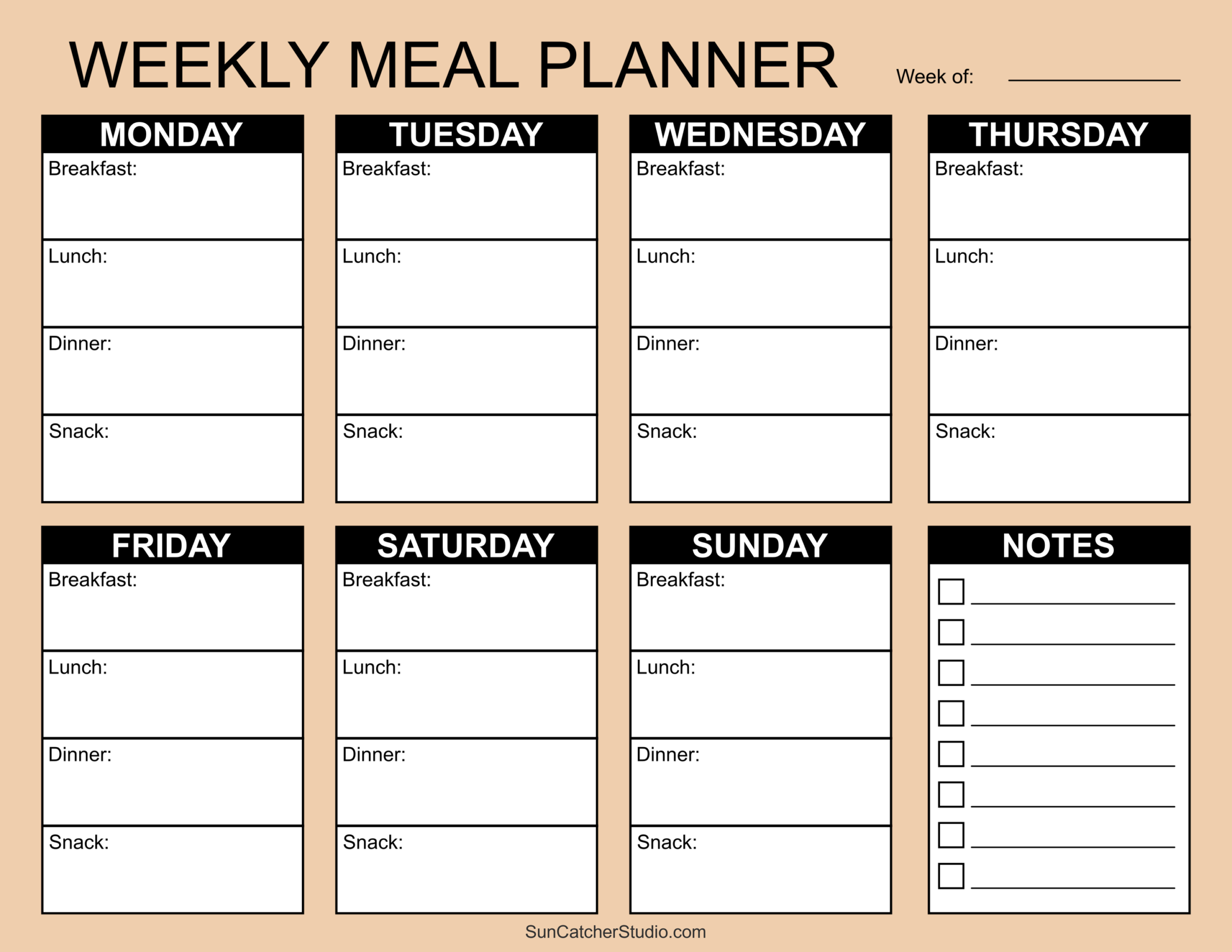 Meal Planners Printable Weekly Menu Templates PDF Free Printables Lettering SVG Files Tools Apps