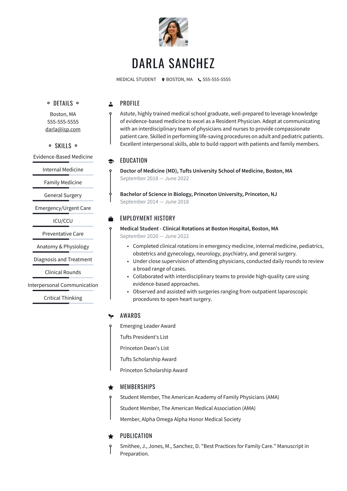 Medical Student Resume Examples Templates 2026 Resume io