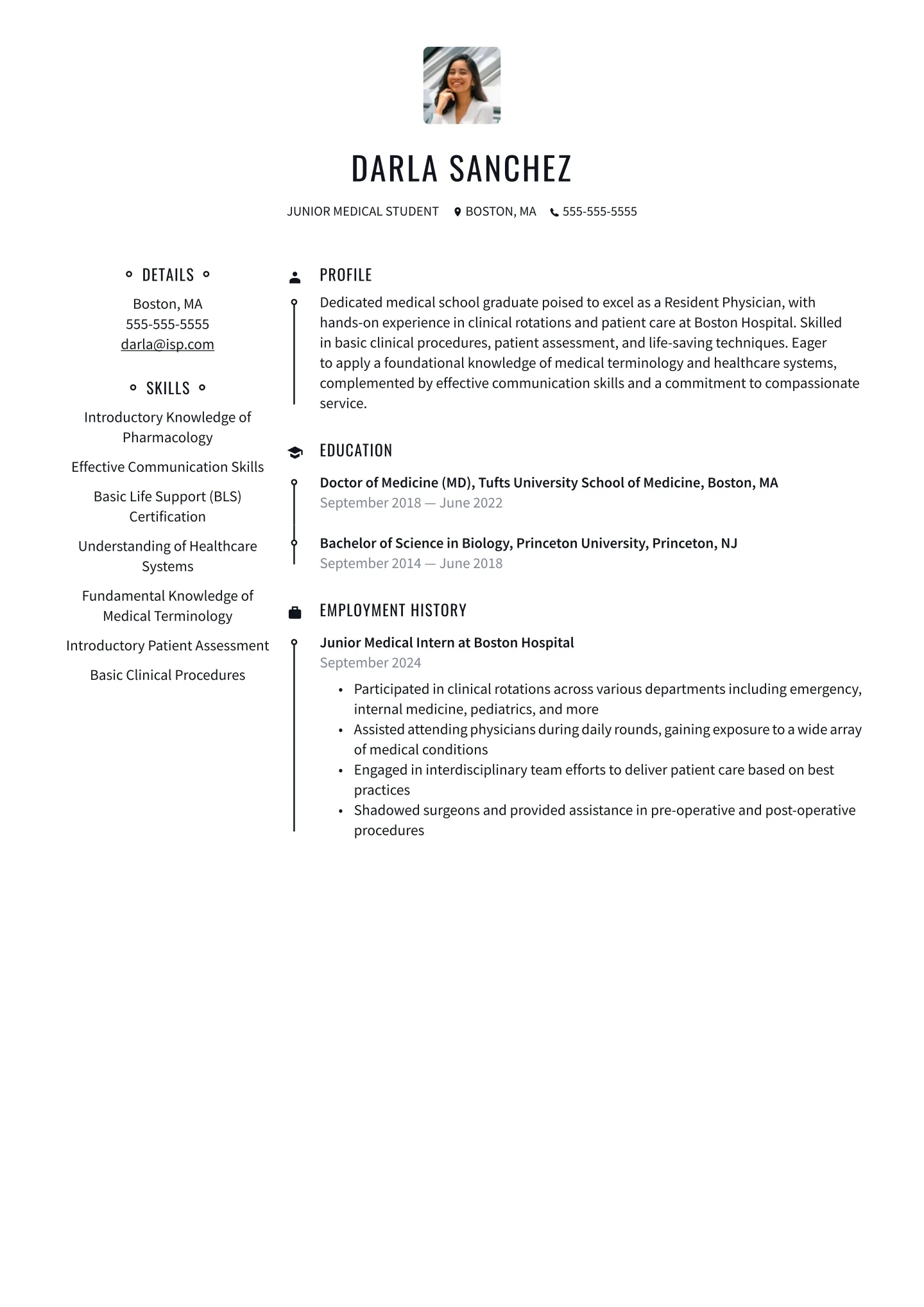 Medical Student Resume Examples Templates 2026 Resume io