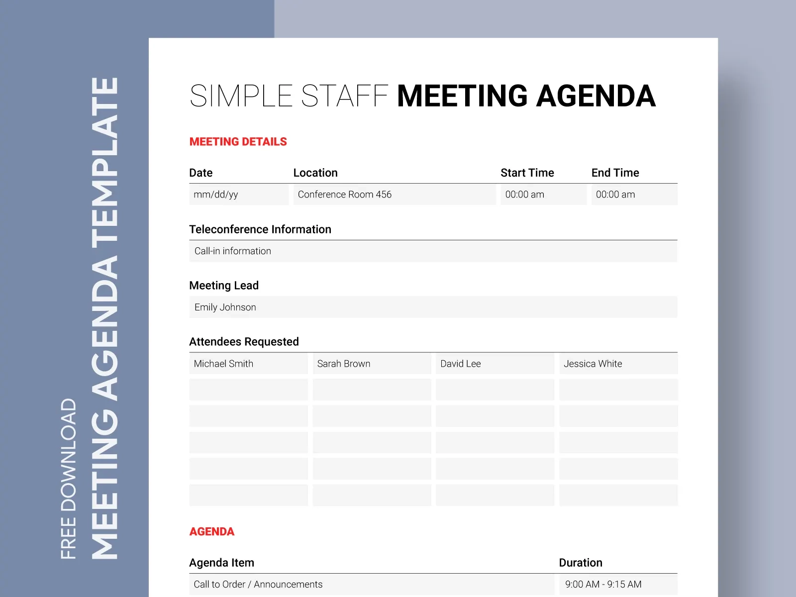 Meeting Agenda Google Docs Templates By Gdoc Dribbble