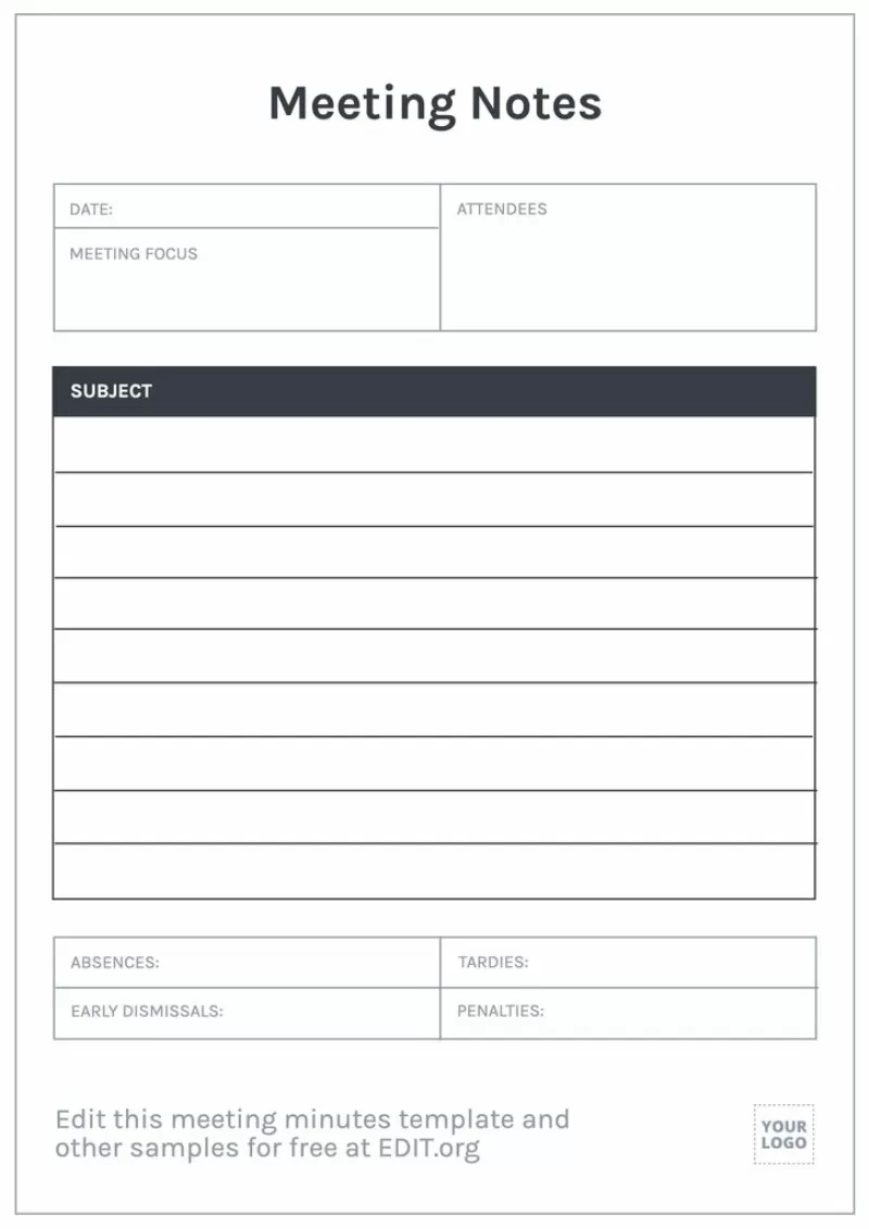 Meeting Minutes Templates To Edit Online And Print