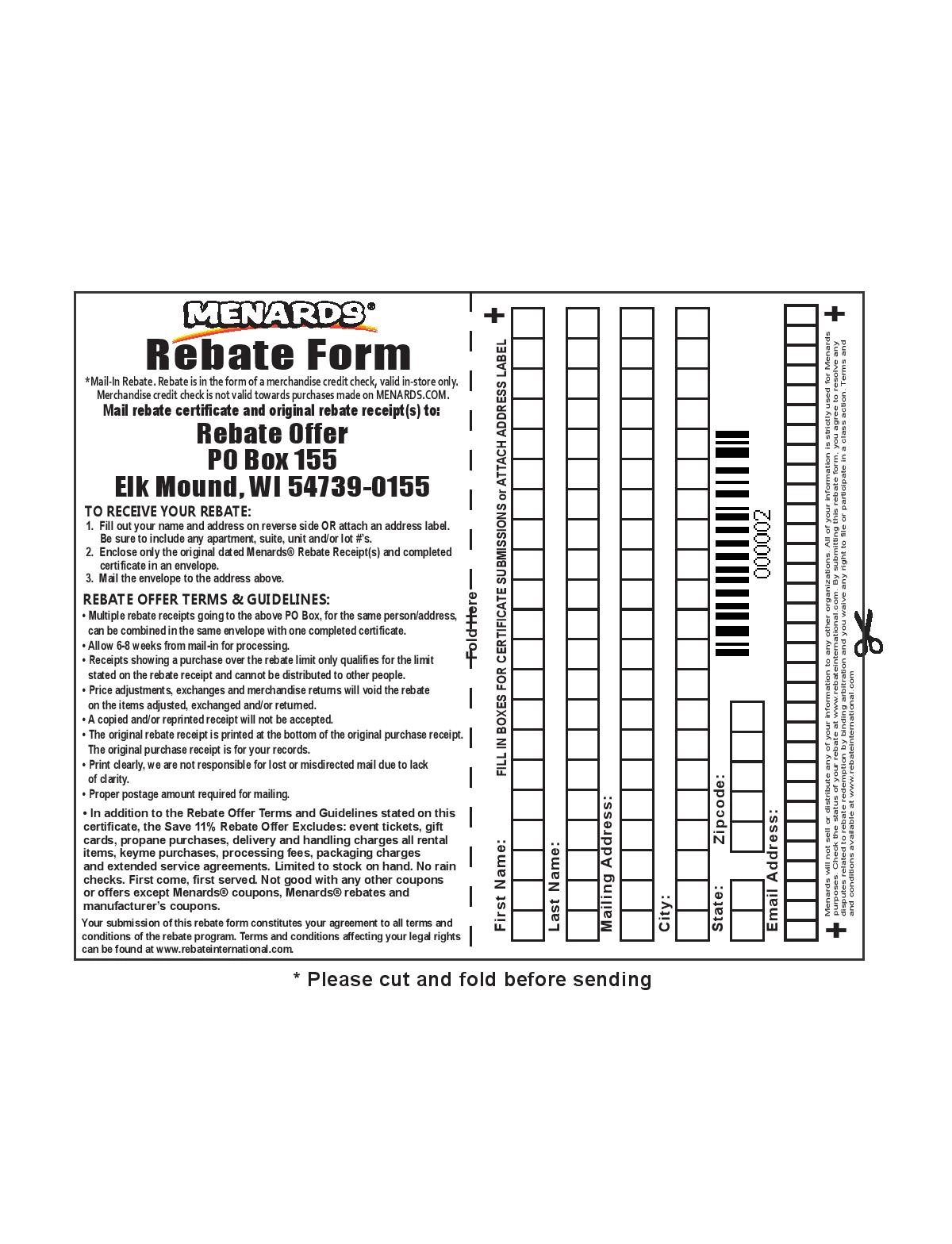 printable menards rebate form