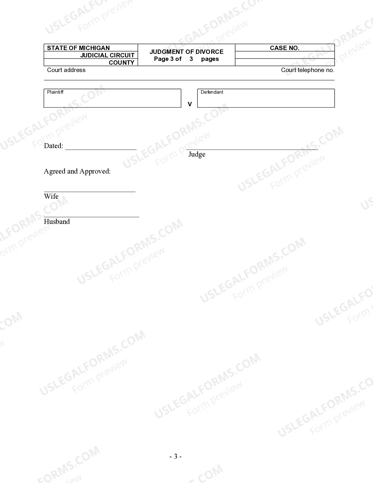 Michigan Divorce Forms US Legal Forms