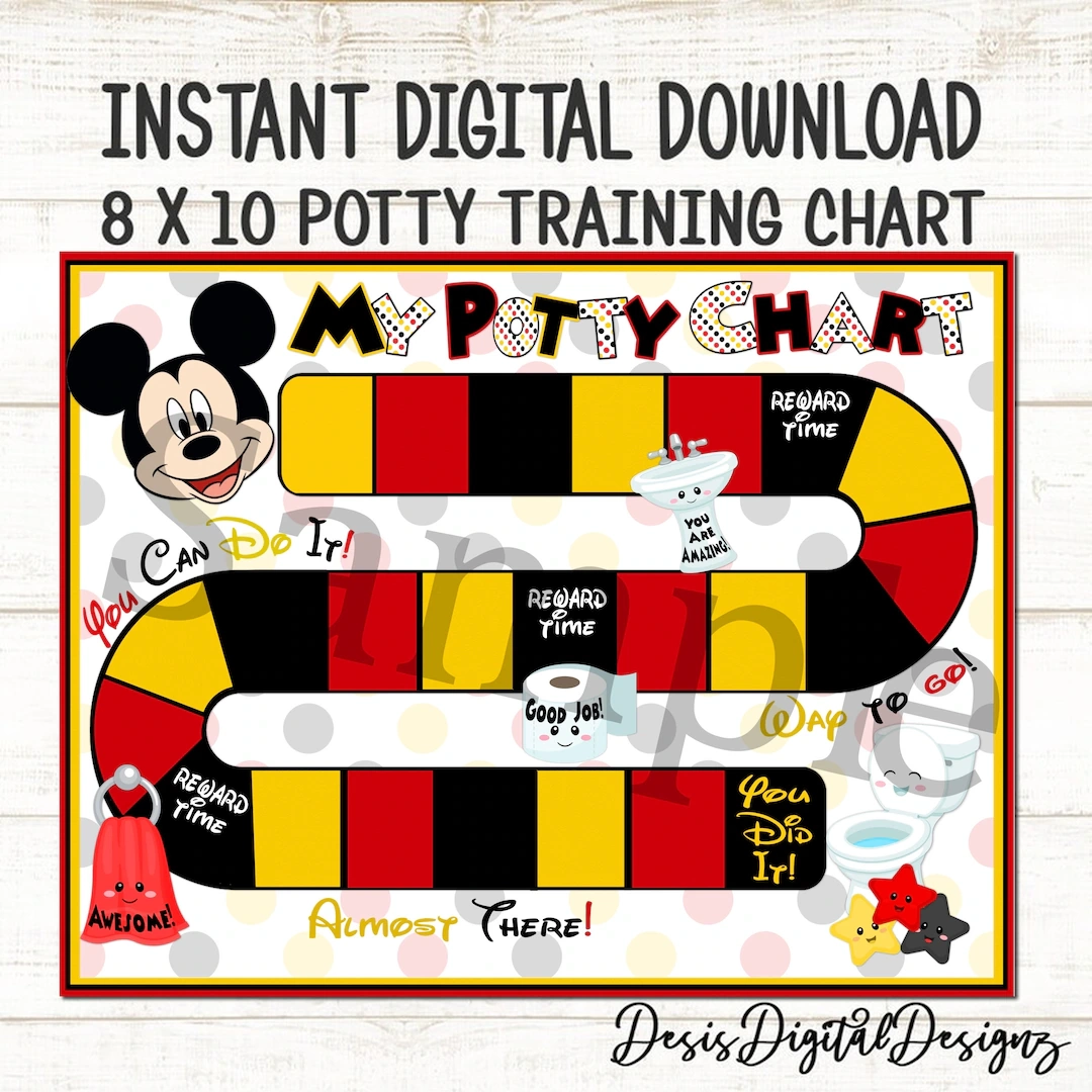 Mickey Mouse Potty Chart Mickey Mouse Potty Training Chart Reward Chart Potty Training Printable Potty Training Tips Digital Download Chart Etsy Israel