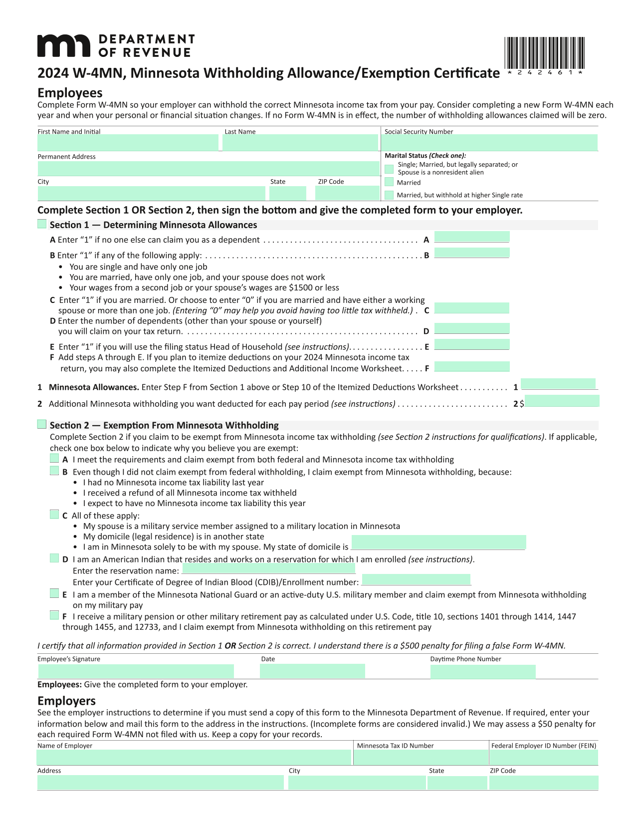 printable w4v form