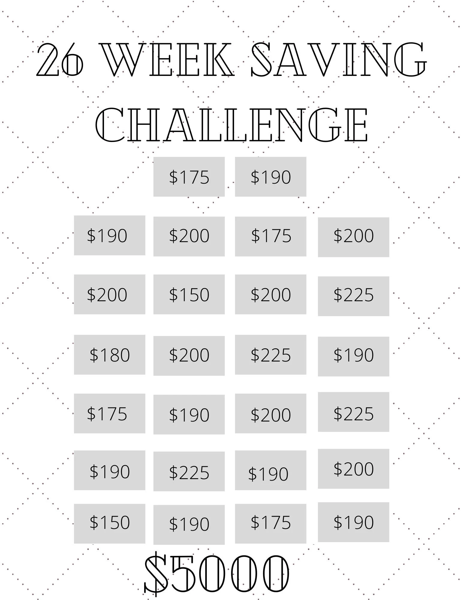 26 week savings challenge
