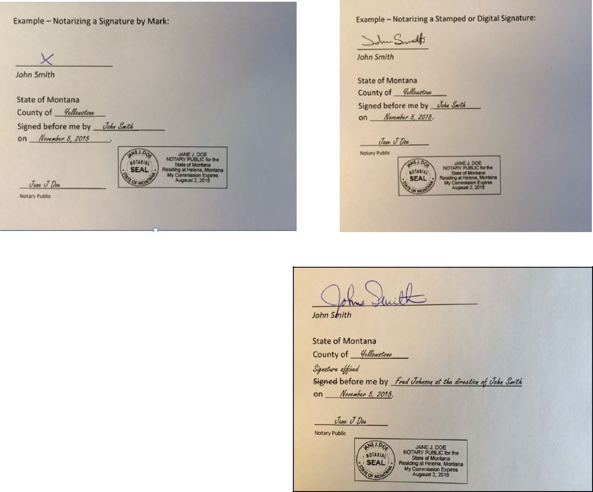 notary journal entry examples