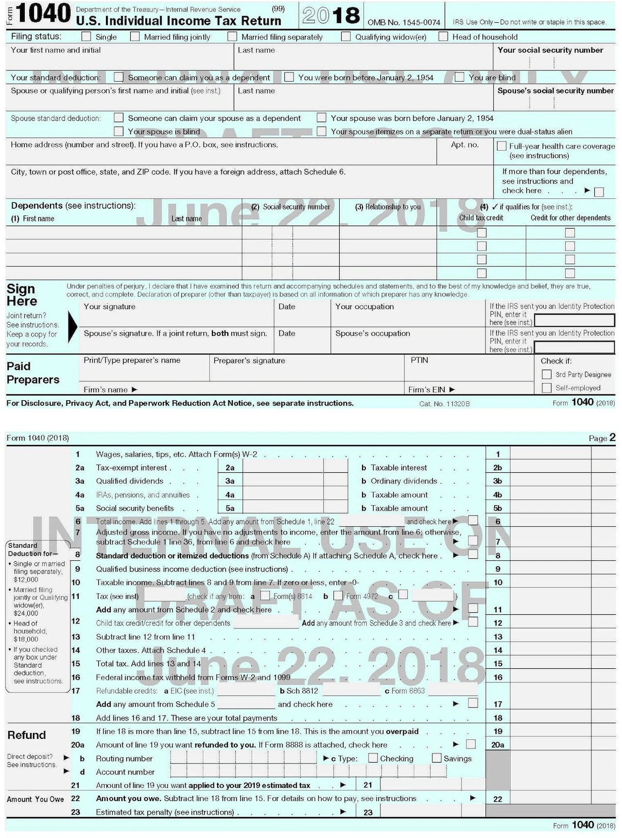 New IRS 1040 Tax Form Postcard Sized With Some Big Changes Silive