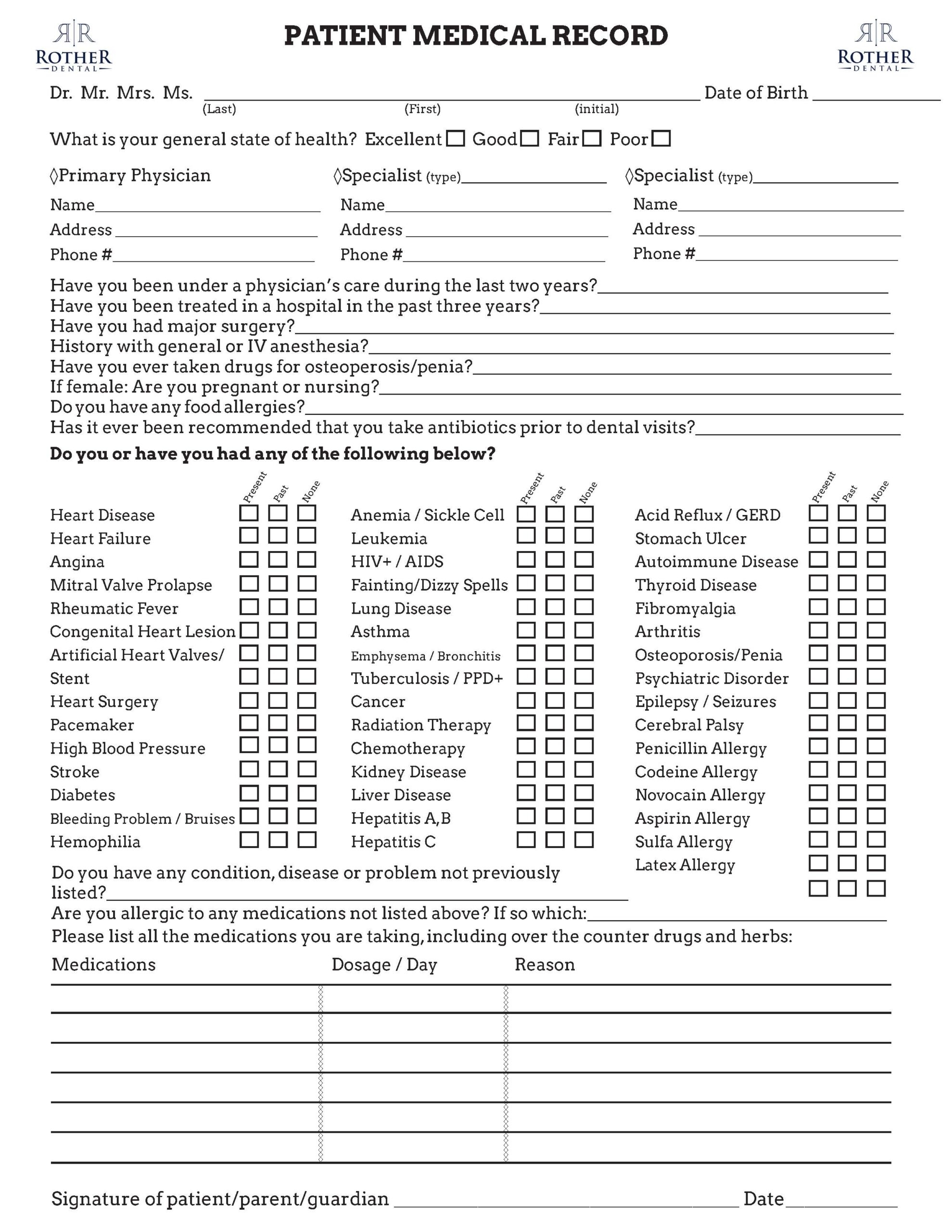 New Patients And Paperwork Rother Dental