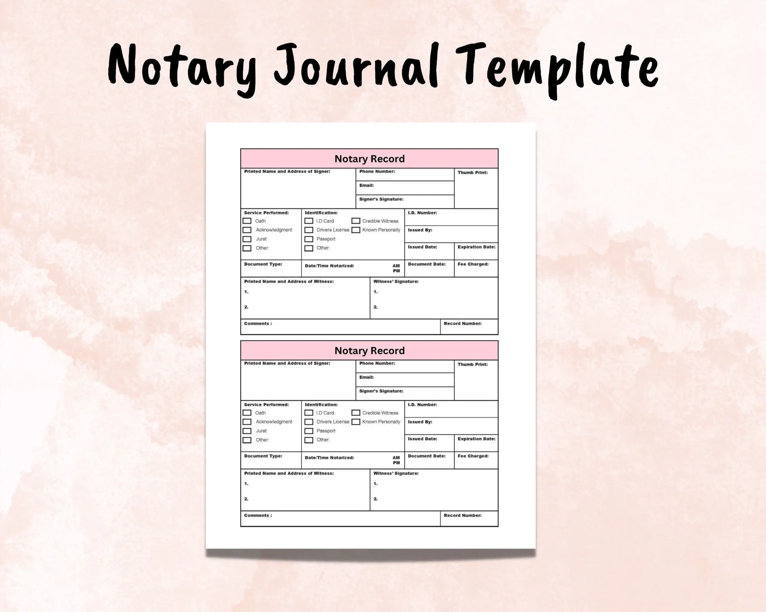 Notary Book Etsy