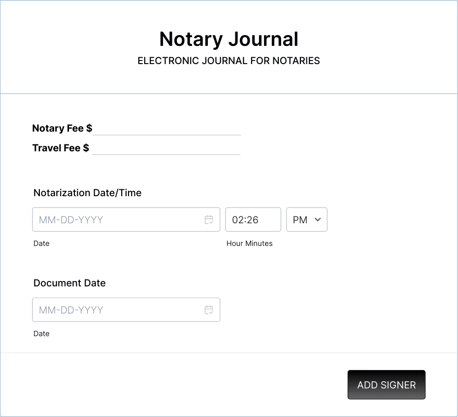 Notary Journal Form Template Jotform