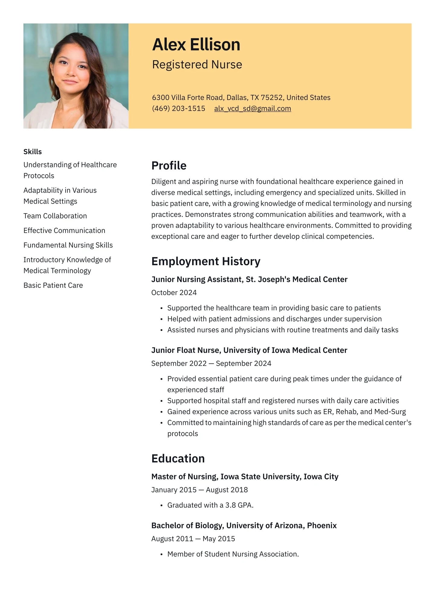 Nurse Resume Examples Templates 2026 Resume io