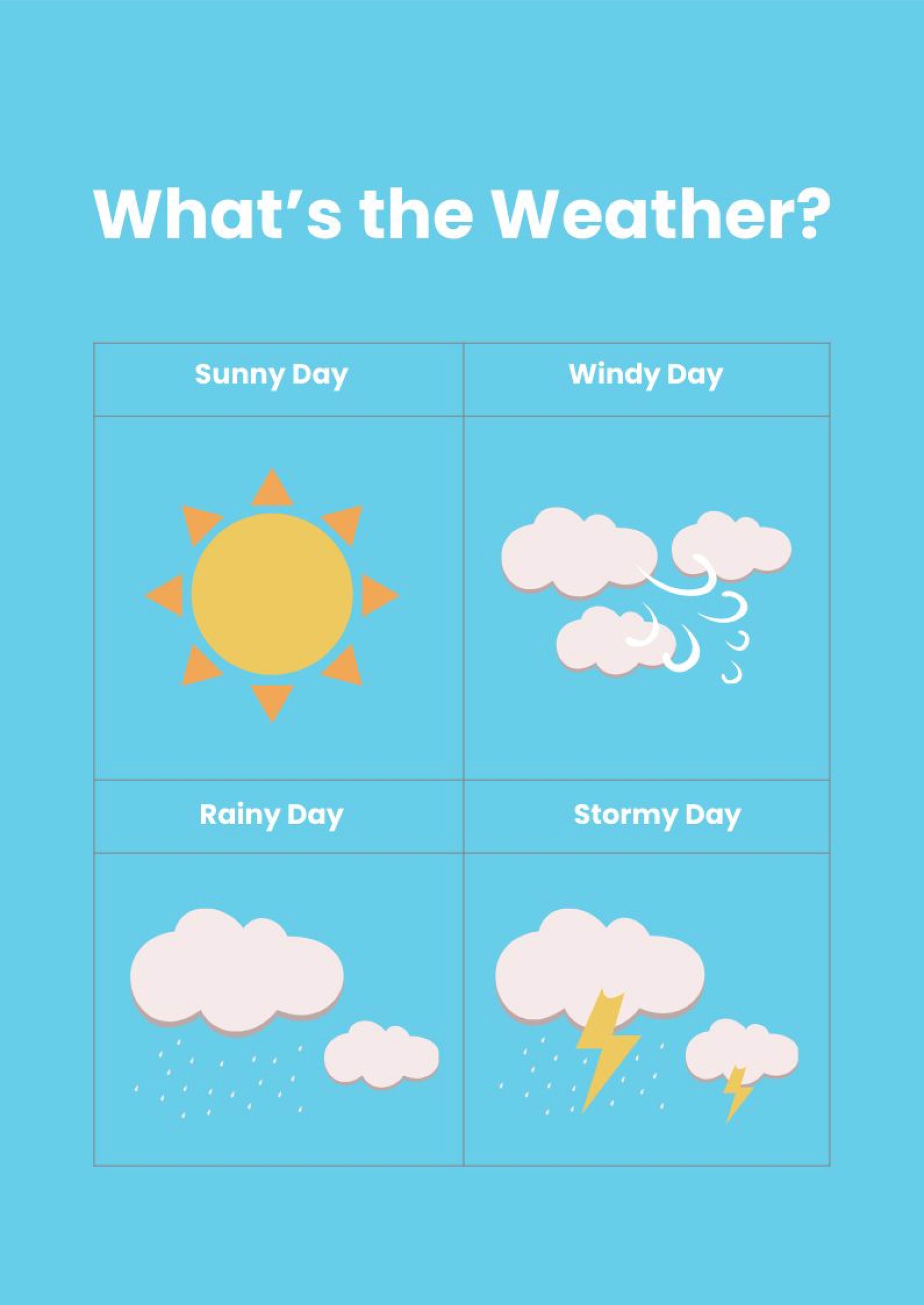 Nursery Weather Chart In Illustrator PDF Download Template