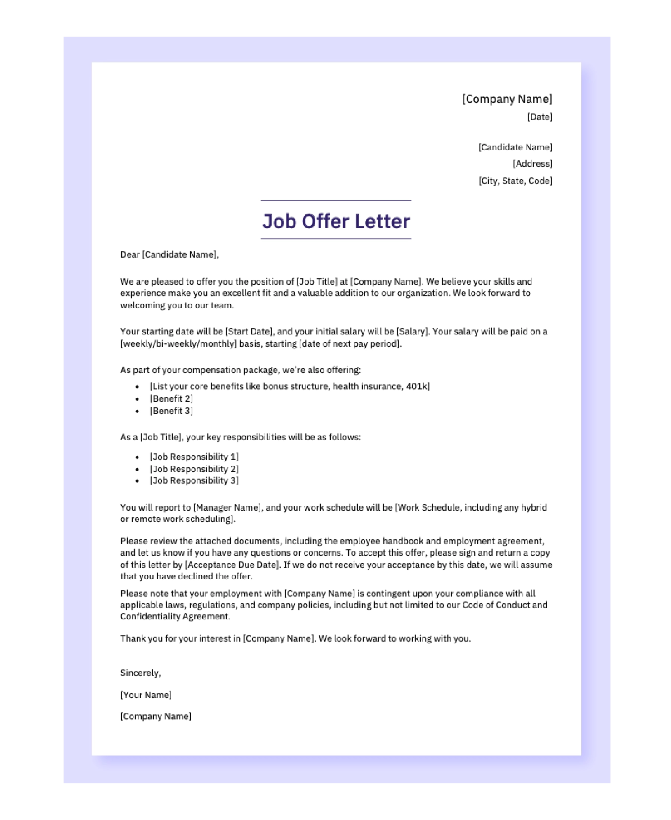 Offer Letter Template And 2026 Guide 3 Free Downloads AIHR