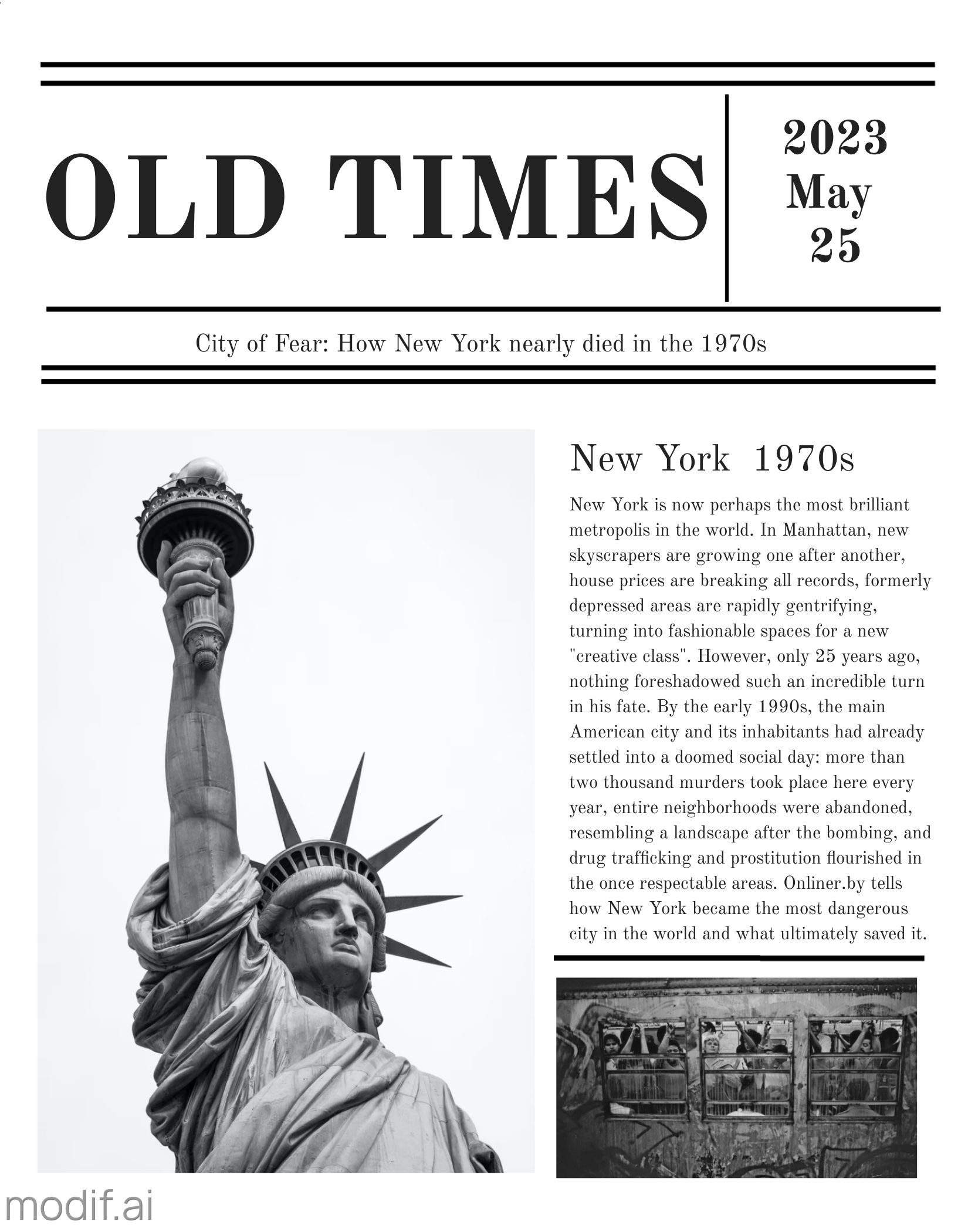 old time newspaper template