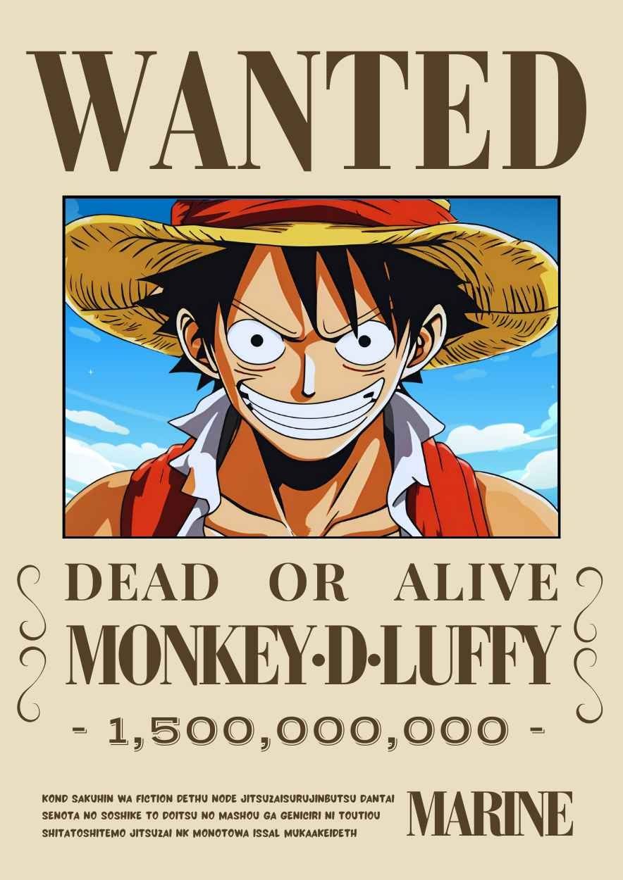 One Piece Wanted Poster Poster Template SlidesCarnival