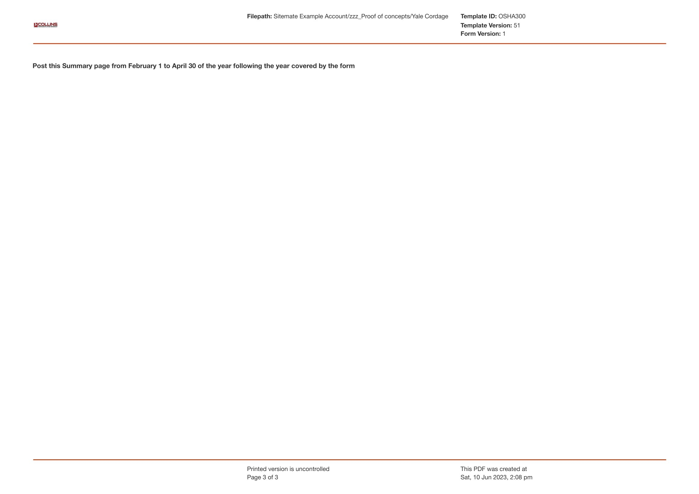 printable osha 300a form