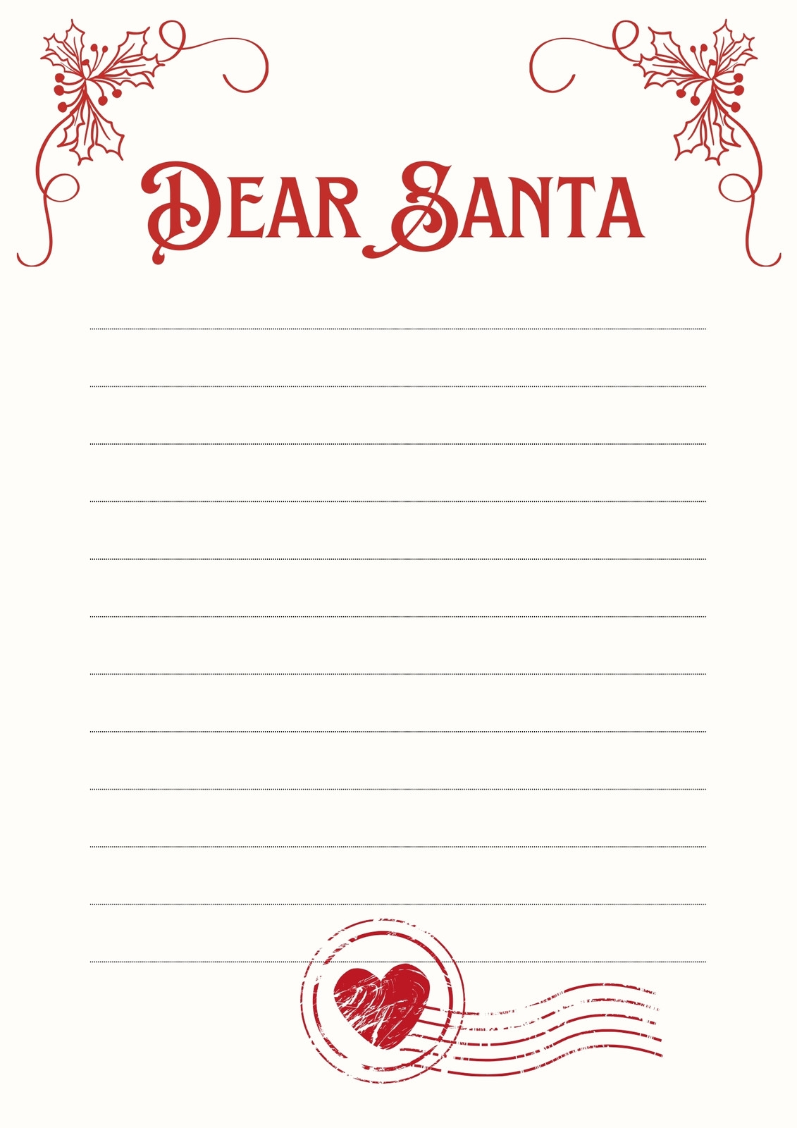 Page 2 Free Printable Santa Letter Templates You Can Customize Canva
