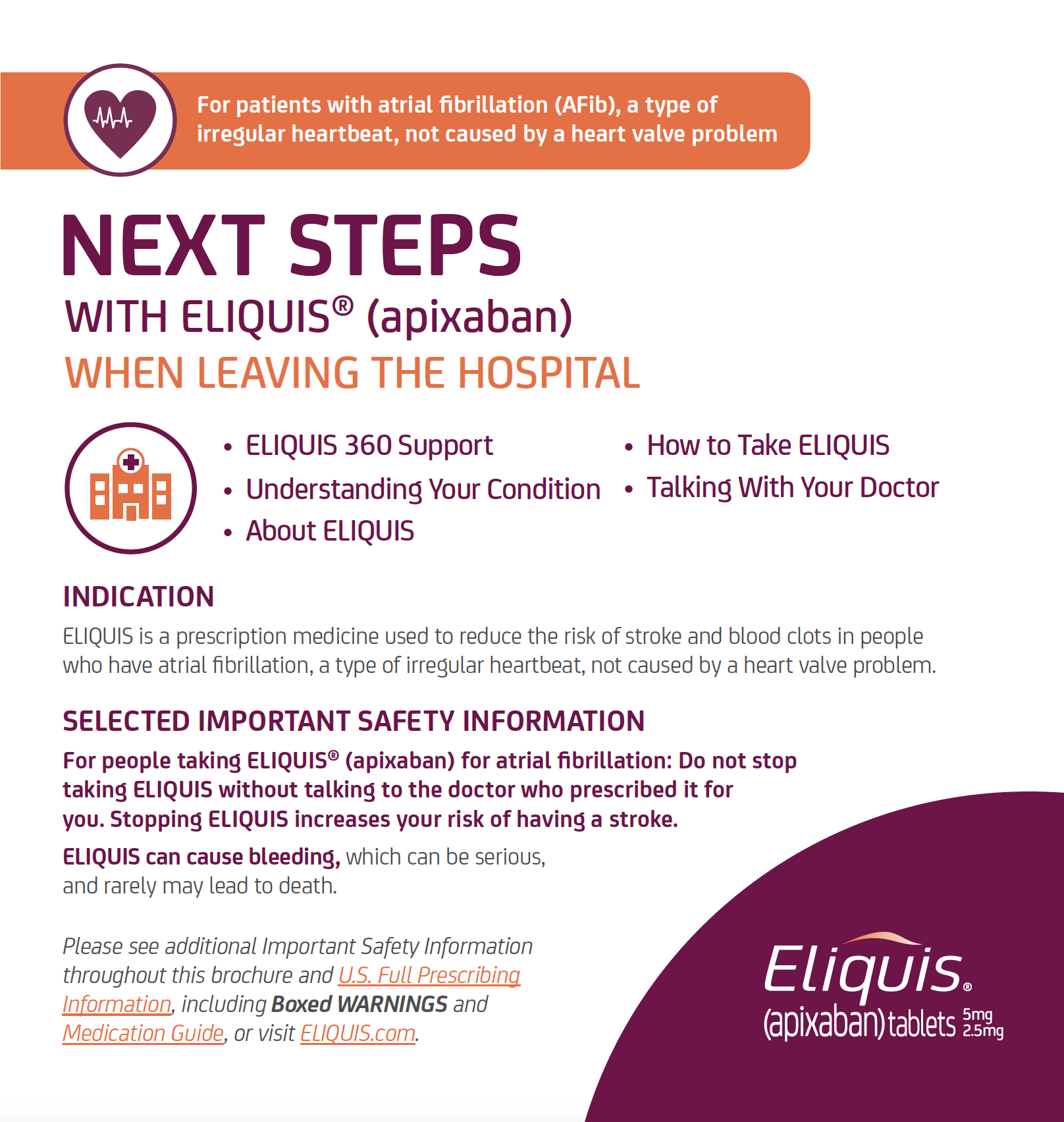 Patient Physician Resources Rx ELIQUIS apixaban For HCPs