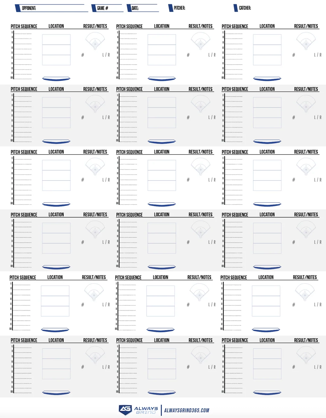 Pitching Charts Bundle Always Grind