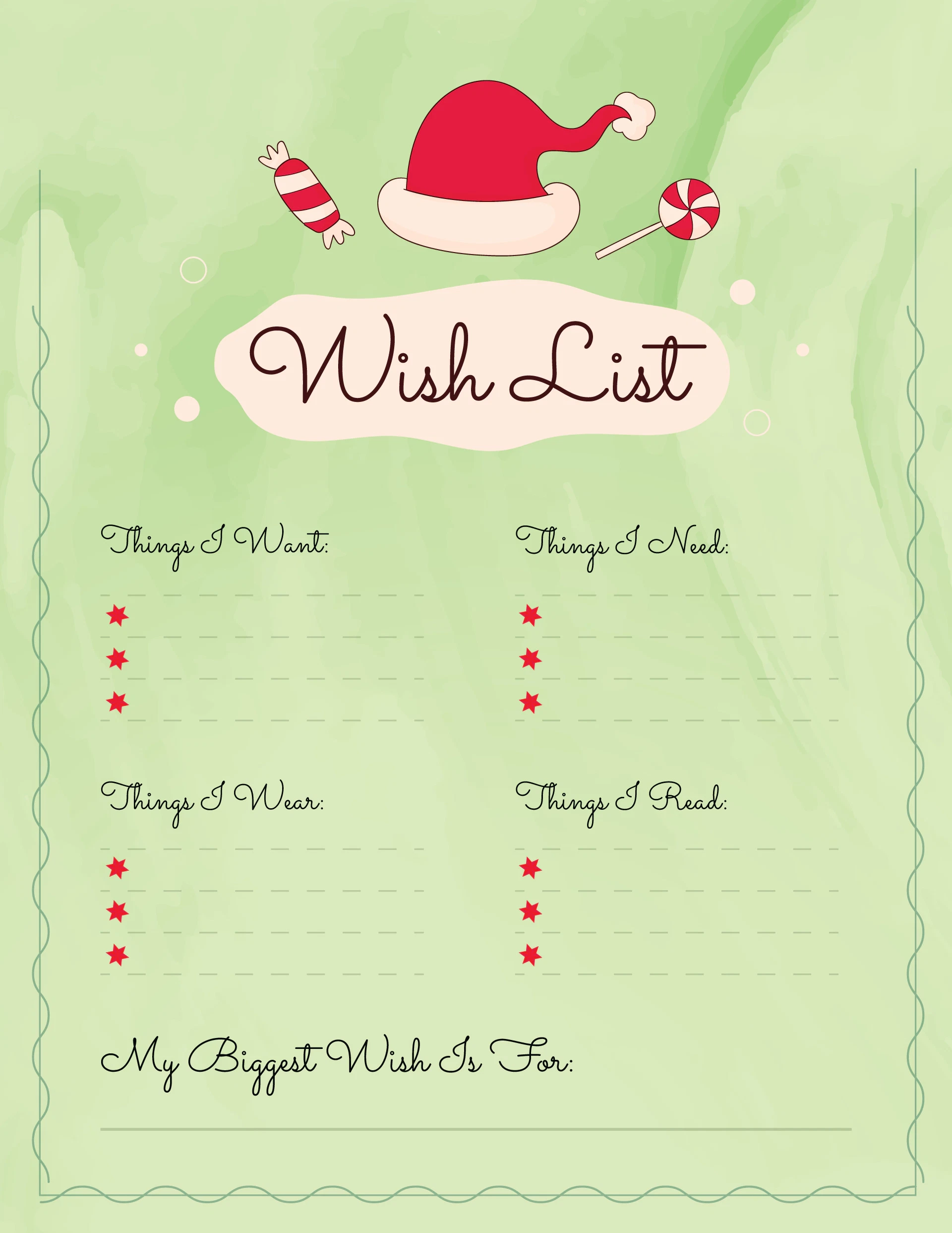 Playful And Festive Christmas Wish List Template WordLayouts